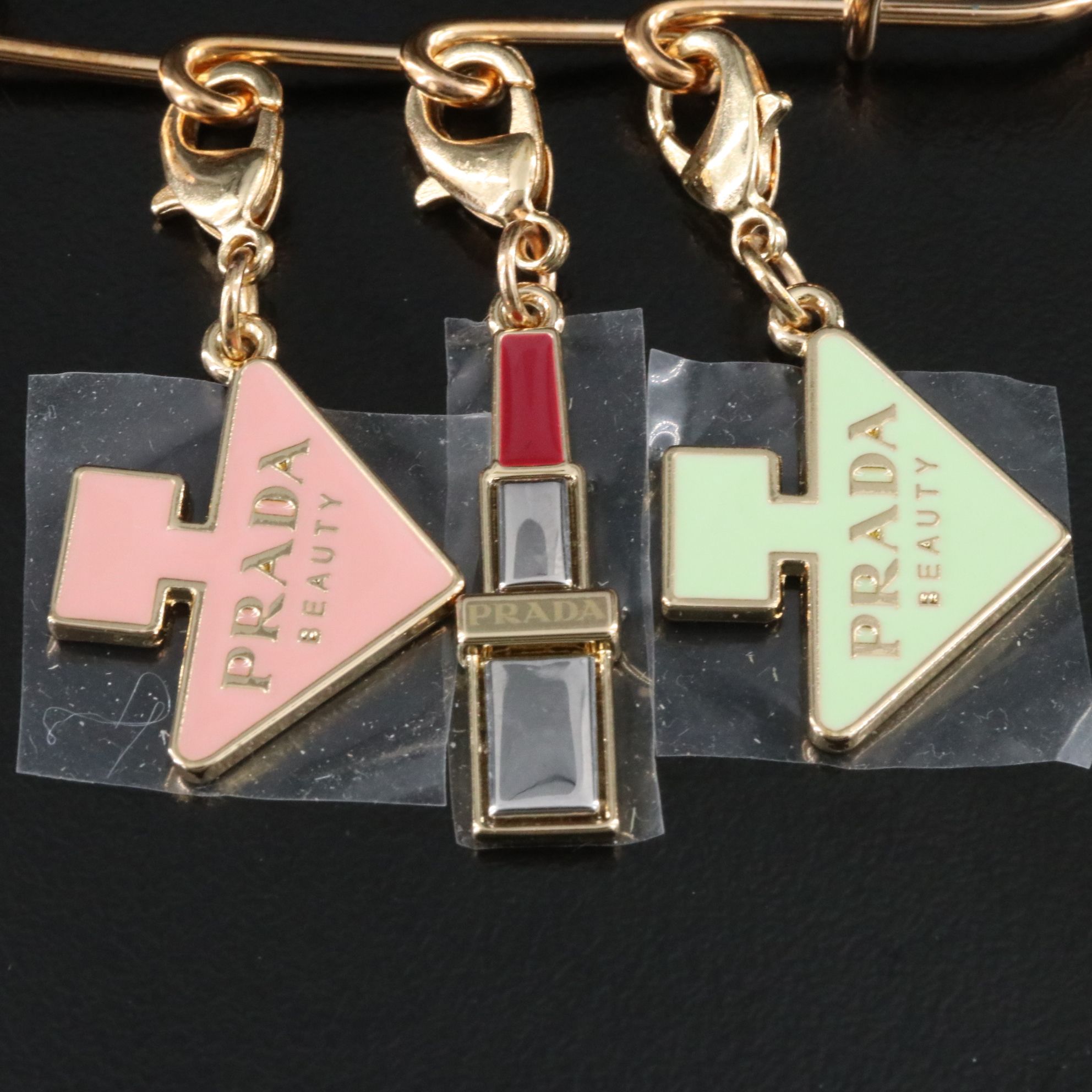 Prada Beauty Enamel Clip Charms Safety Pin