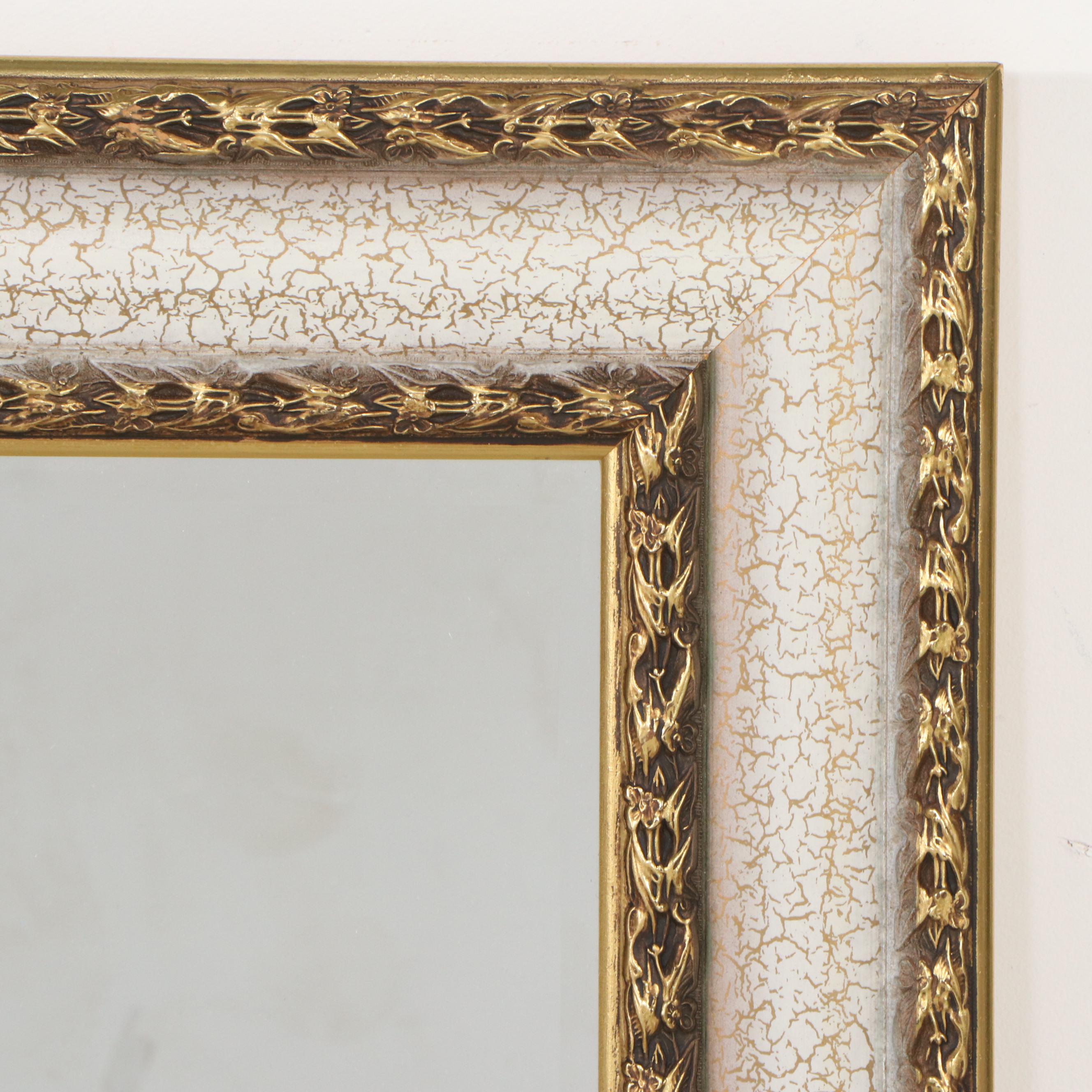 Cedar Creek Collection Parcel Gilt and Crackle Painted Wall Mirror
