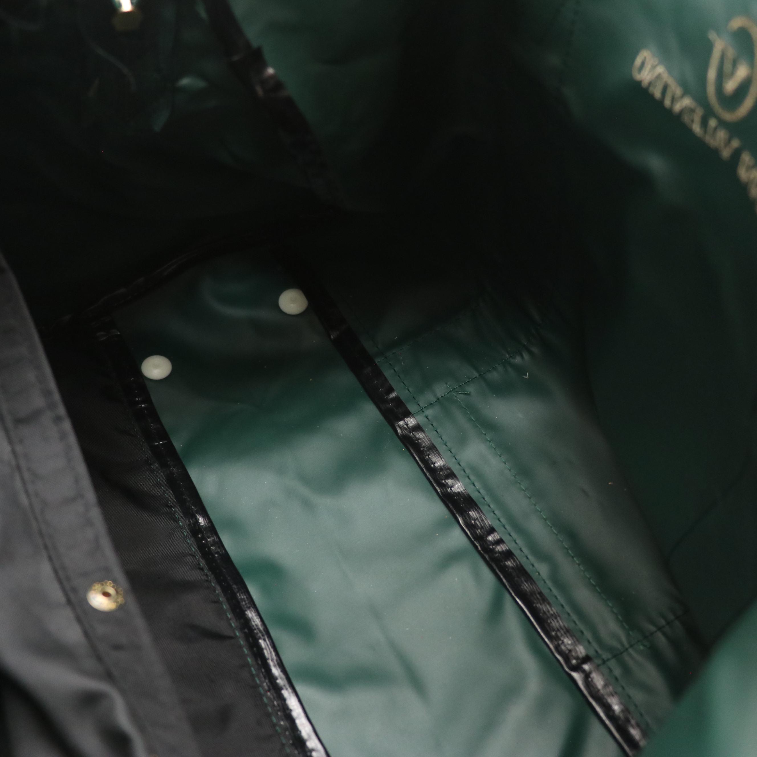 Gianni Valentino Small Two-Way Duffel Bag in Forest Green Nylon and Leather Trim