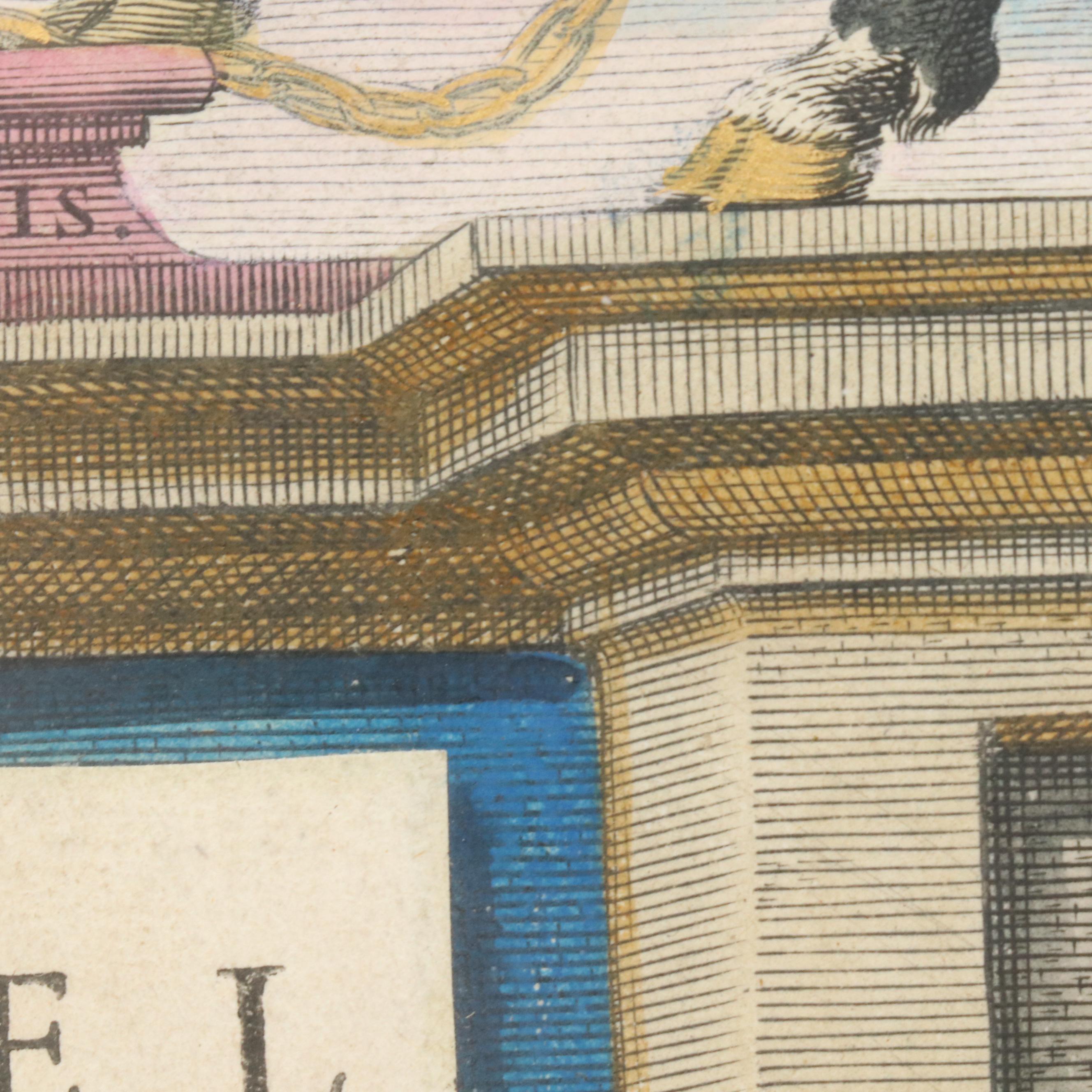 Hand-Colored Engraving Title Page of "Toonneel des Aerdrycx" by Joan Blaeu