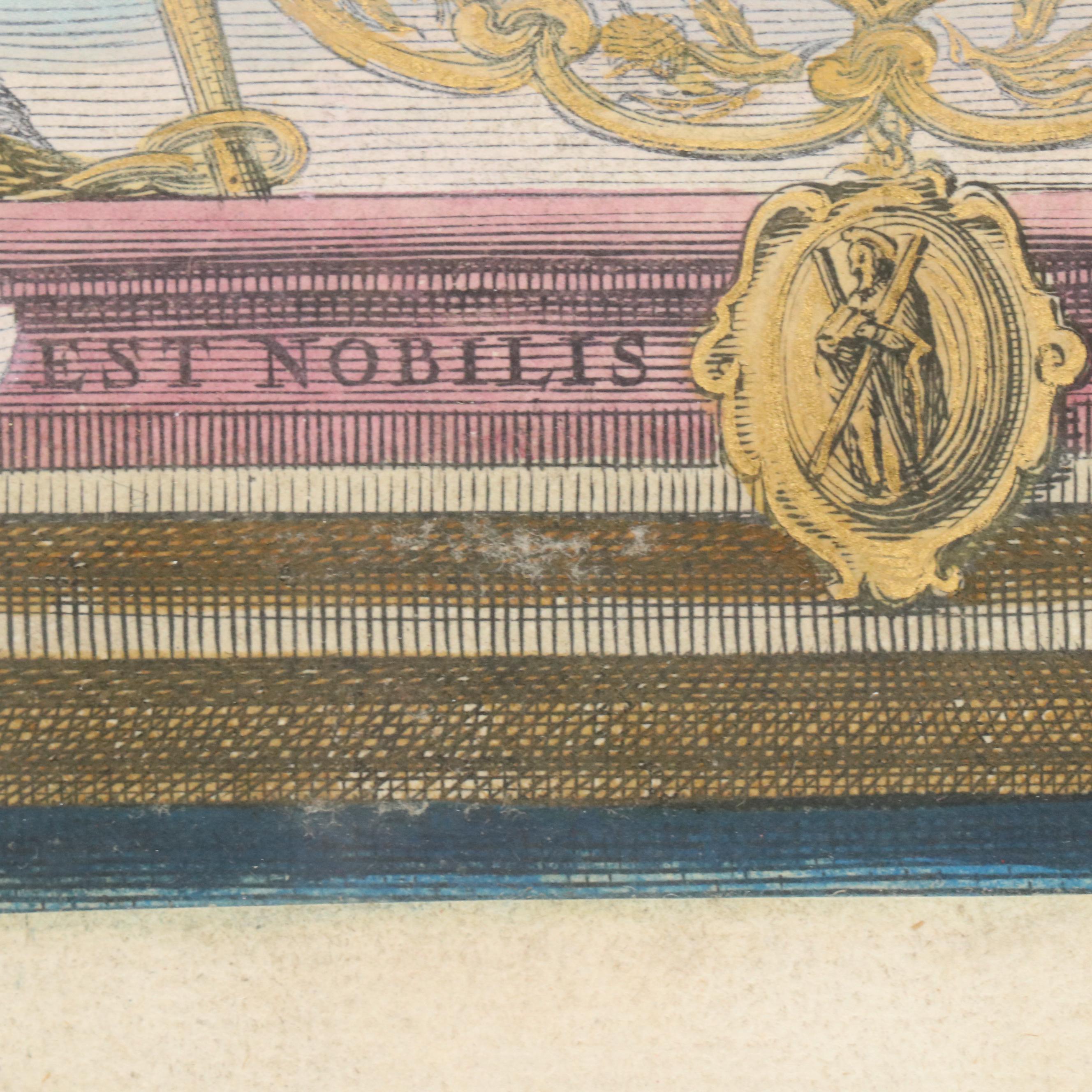 Hand-Colored Engraving Title Page of "Toonneel des Aerdrycx" by Joan Blaeu