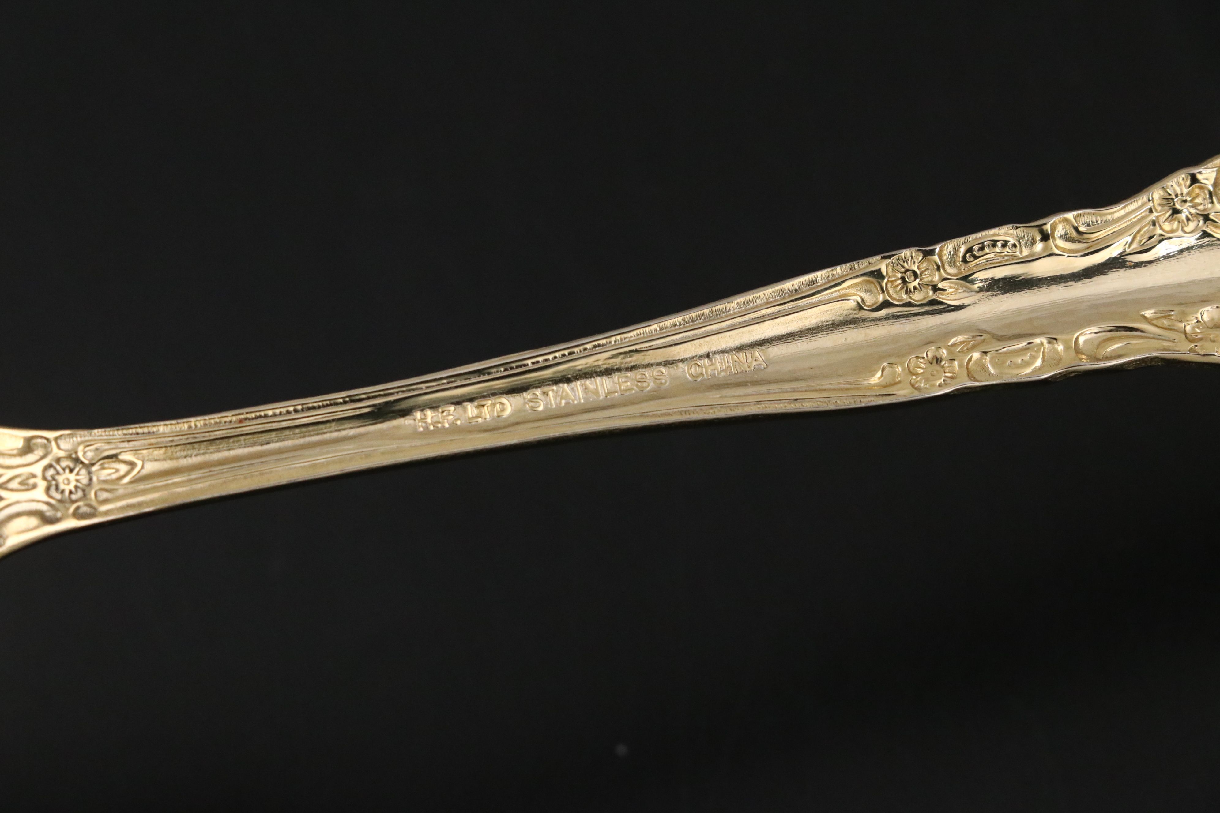 International Silver Co. "Golden Wakefield" Gold Electroplate Flatware with Case