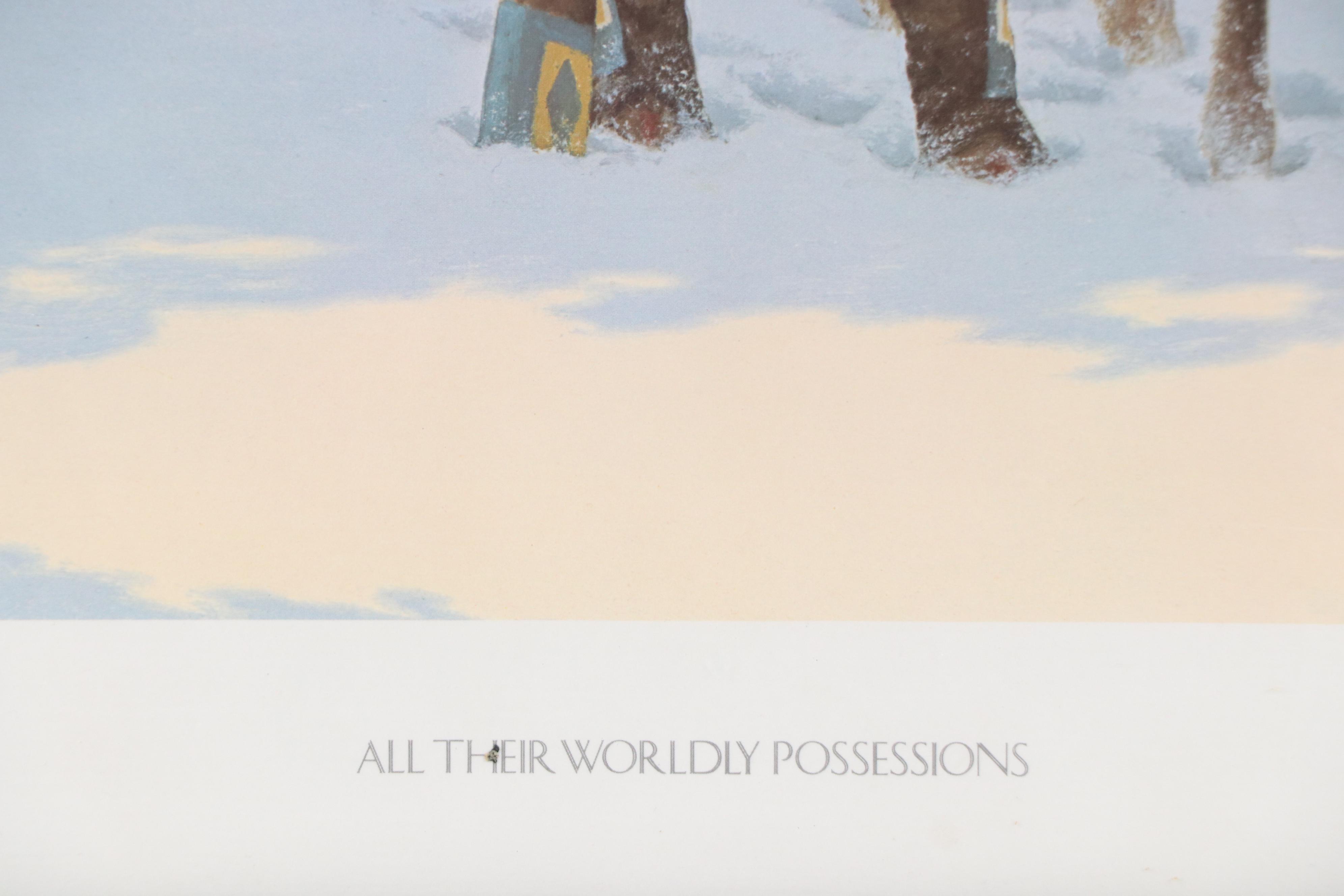 Jacob Pfeiffer Offset Lithograph "All Their Worldly Possessions," 1982