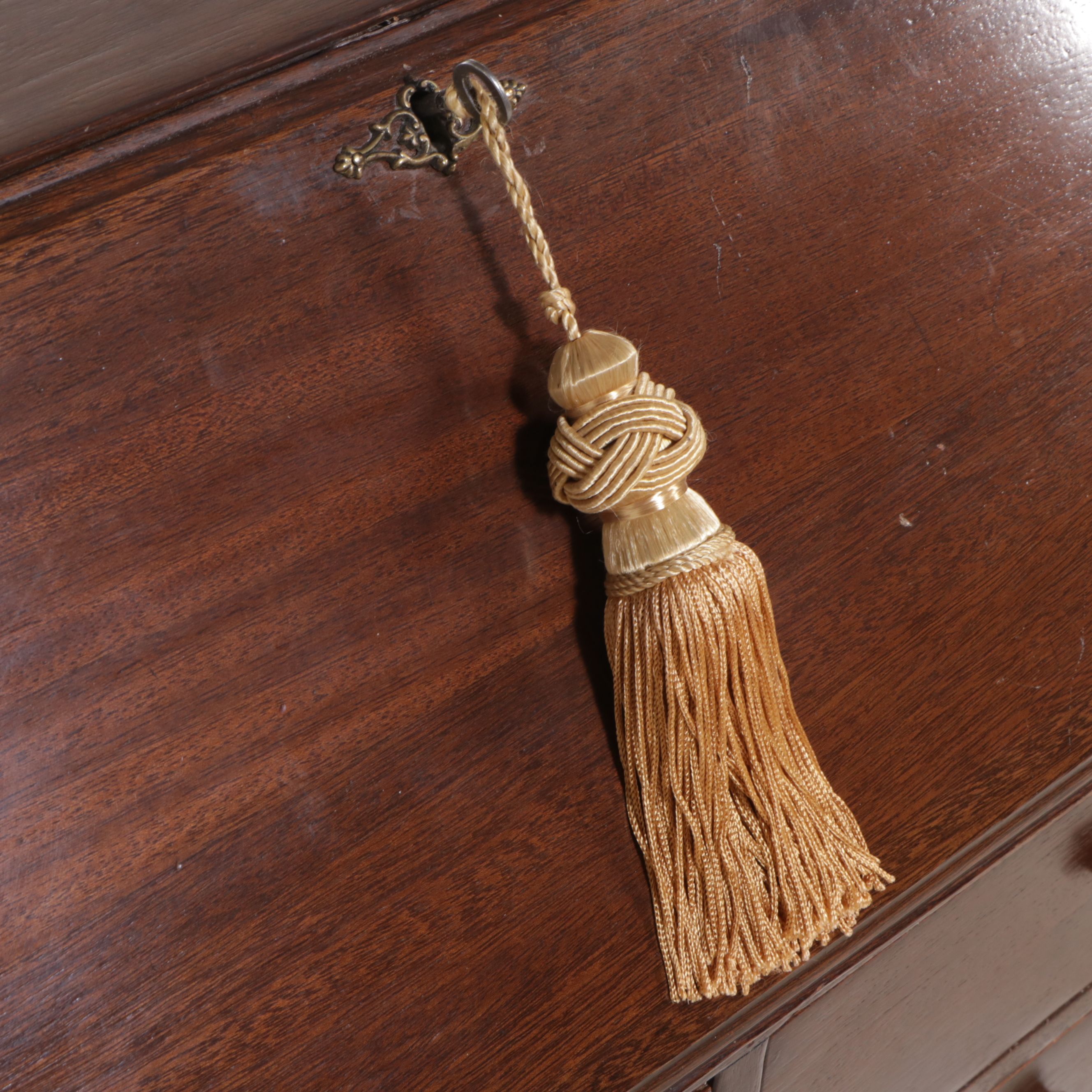 Queen Anne Style Mahogany Slant Front Secretary Desk