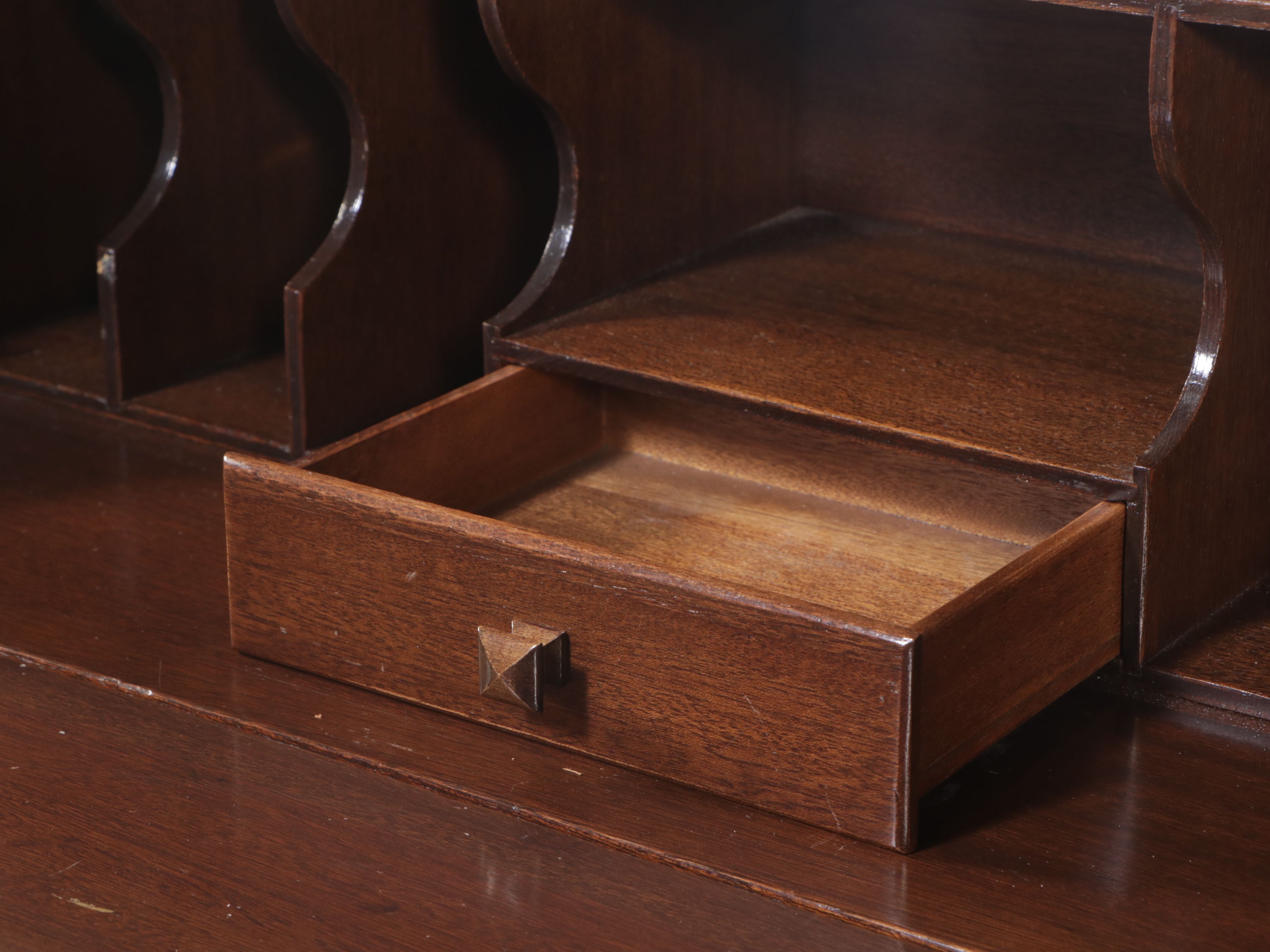 Queen Anne Style Mahogany Slant Front Secretary Desk