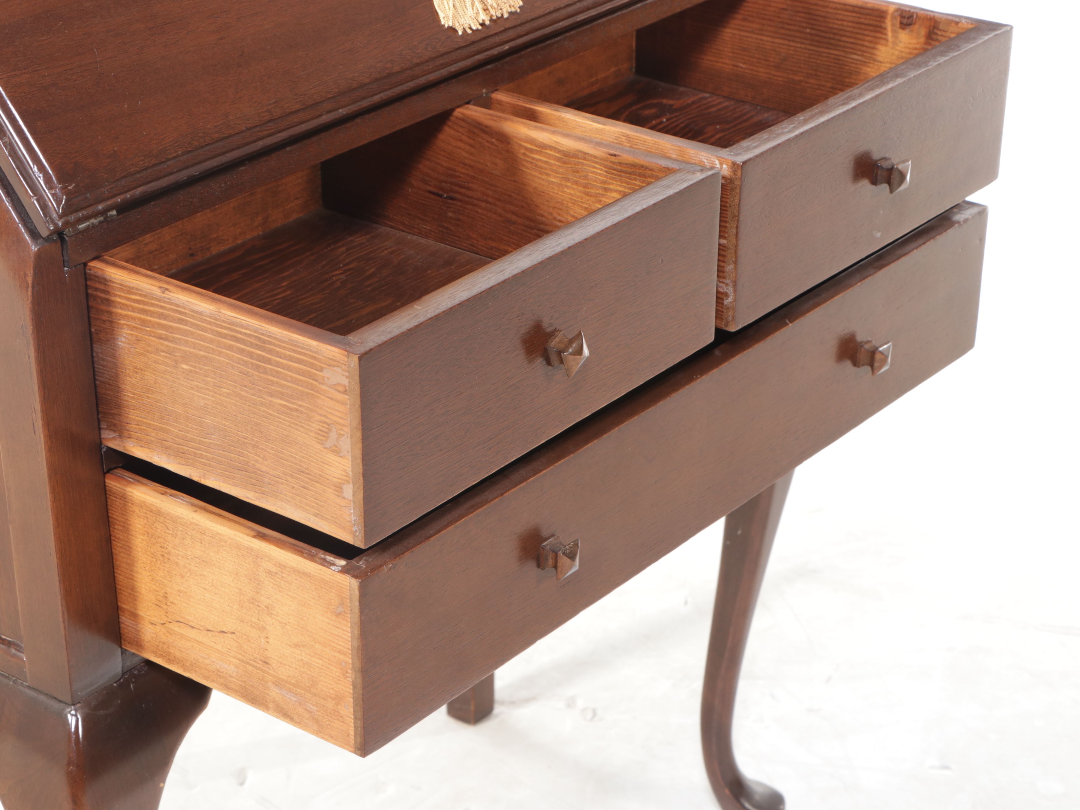 Queen Anne Style Mahogany Slant Front Secretary Desk