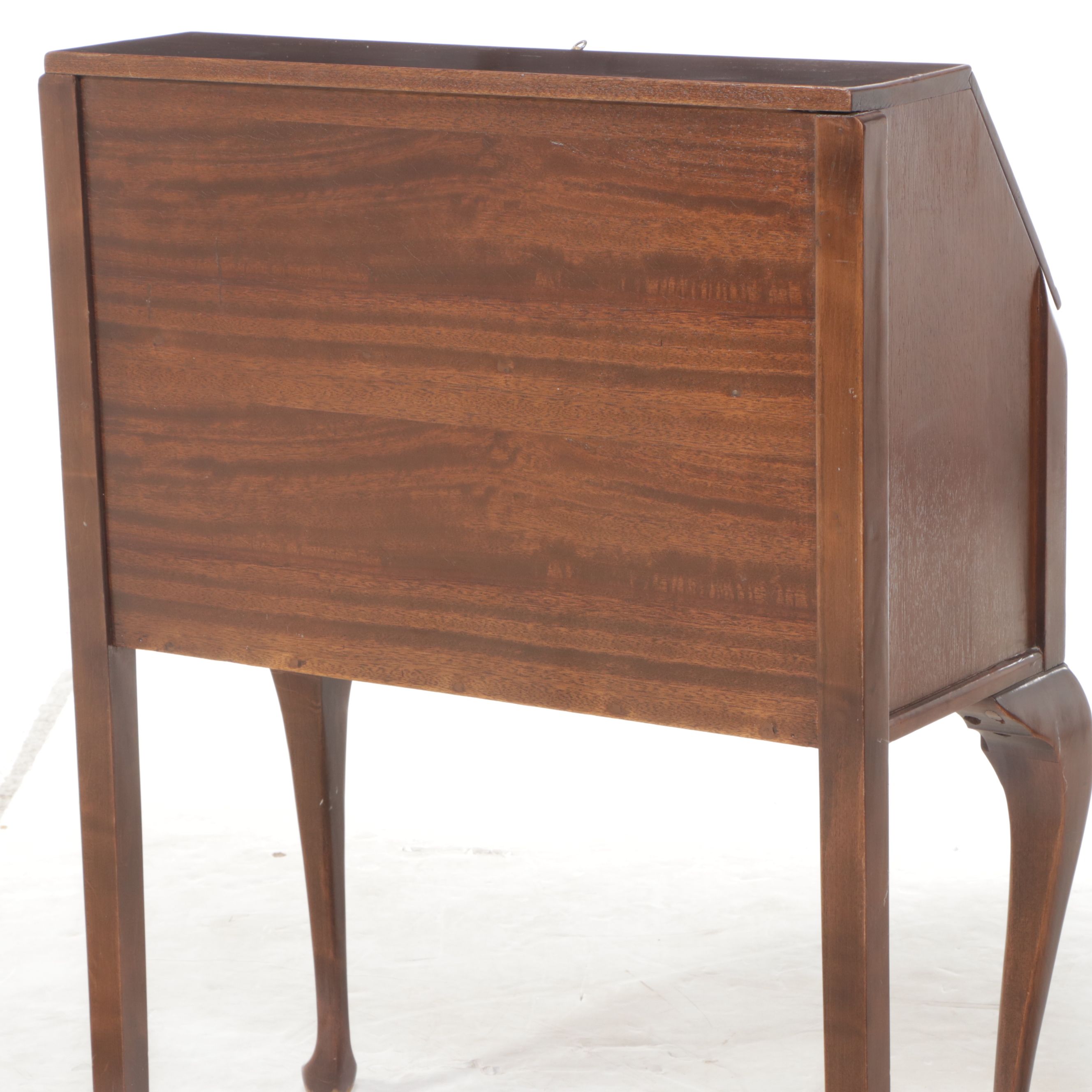 Queen Anne Style Mahogany Slant Front Secretary Desk