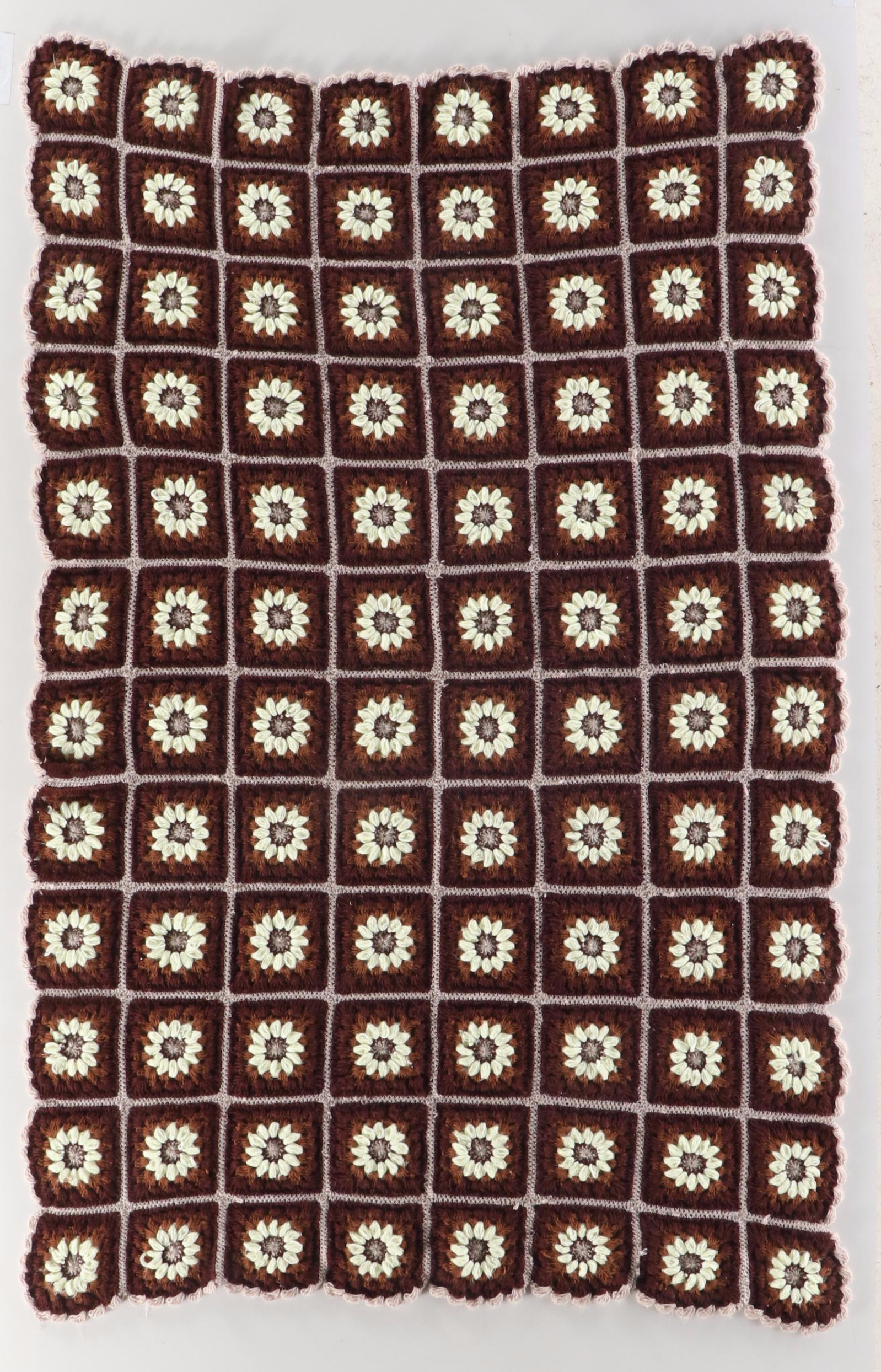 Handmade Crochet Granny Square Afghan with Child's Padded Booster Seat