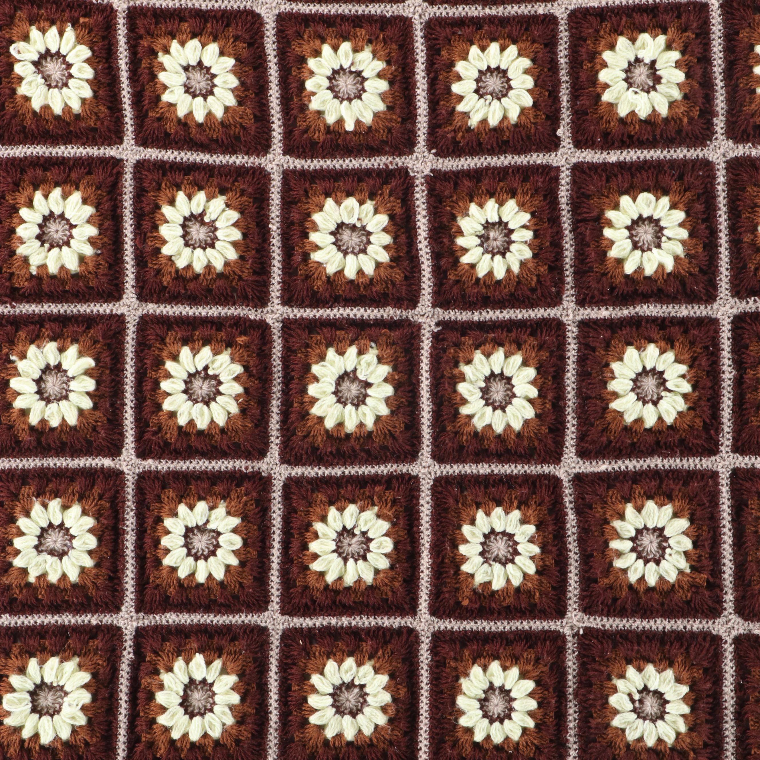 Handmade Crochet Granny Square Afghan with Child's Padded Booster Seat