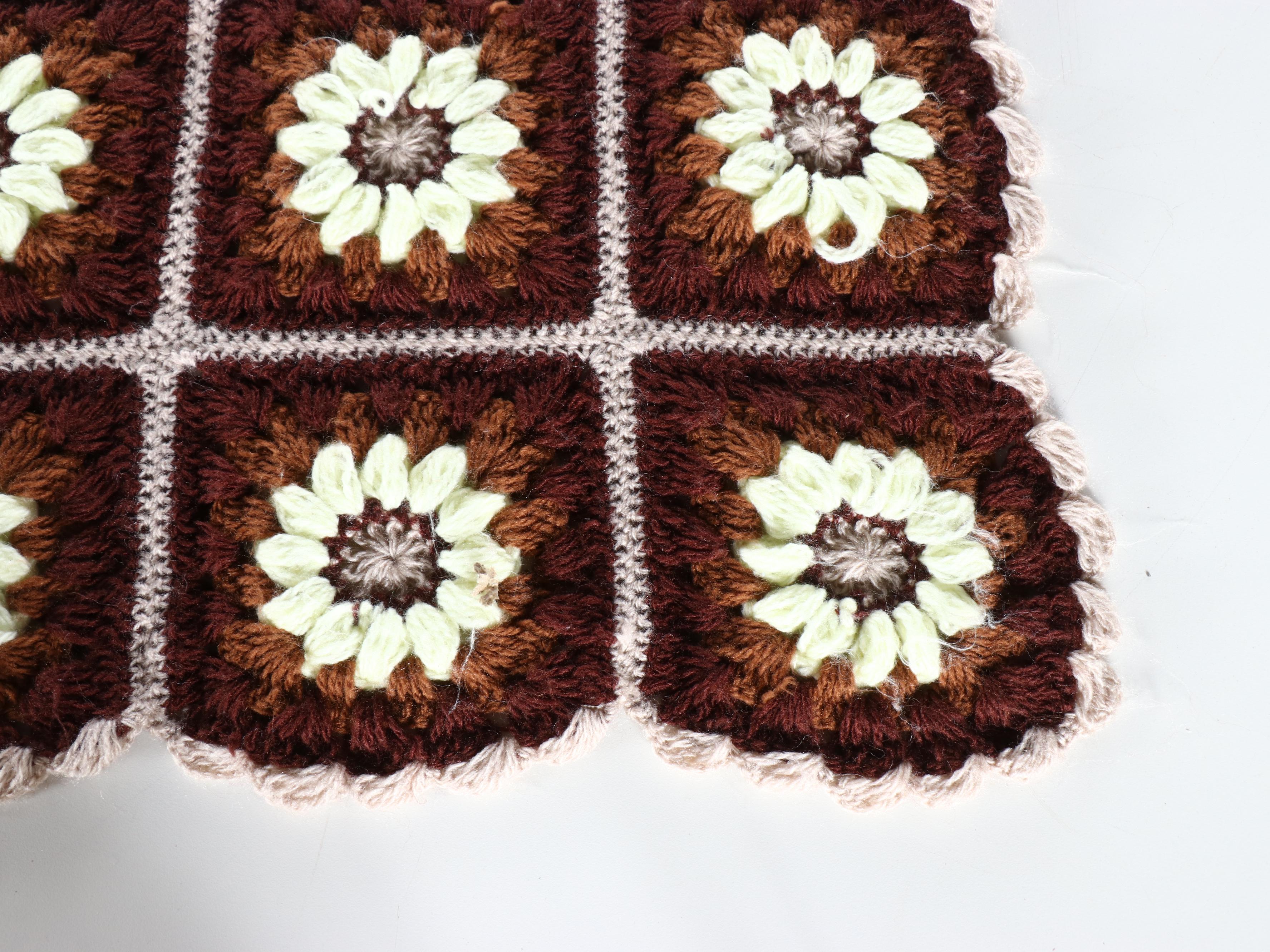 Handmade Crochet Granny Square Afghan with Child's Padded Booster Seat