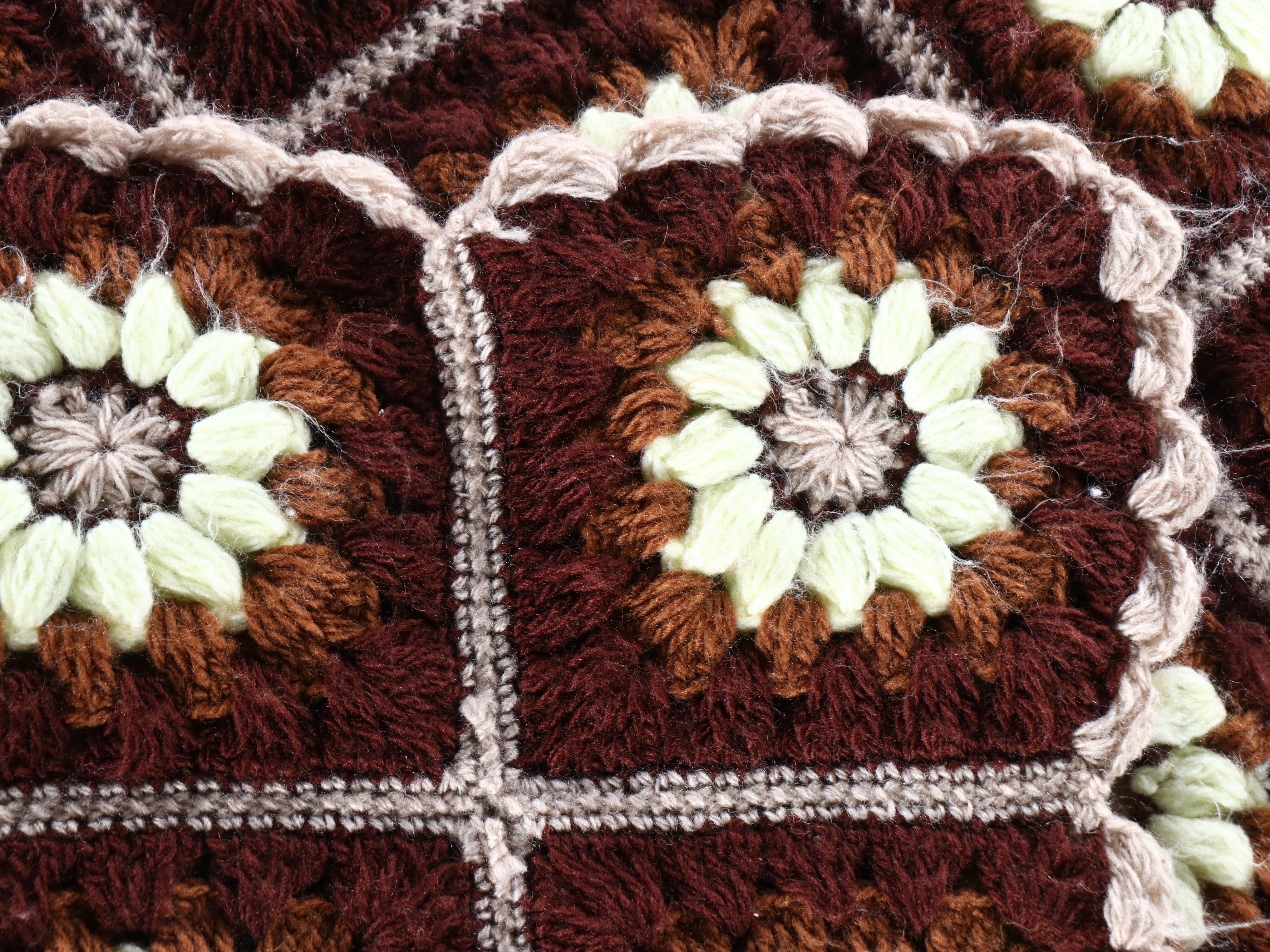 Handmade Crochet Granny Square Afghan with Child's Padded Booster Seat