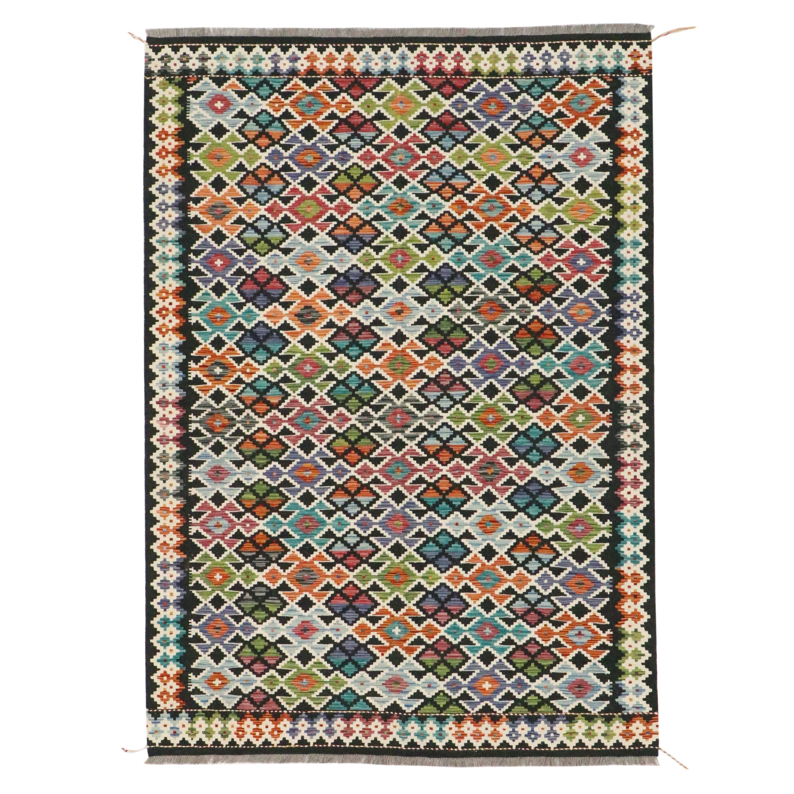 5'11 x 8'6 Handwoven Pakistani Kilim Area Rug