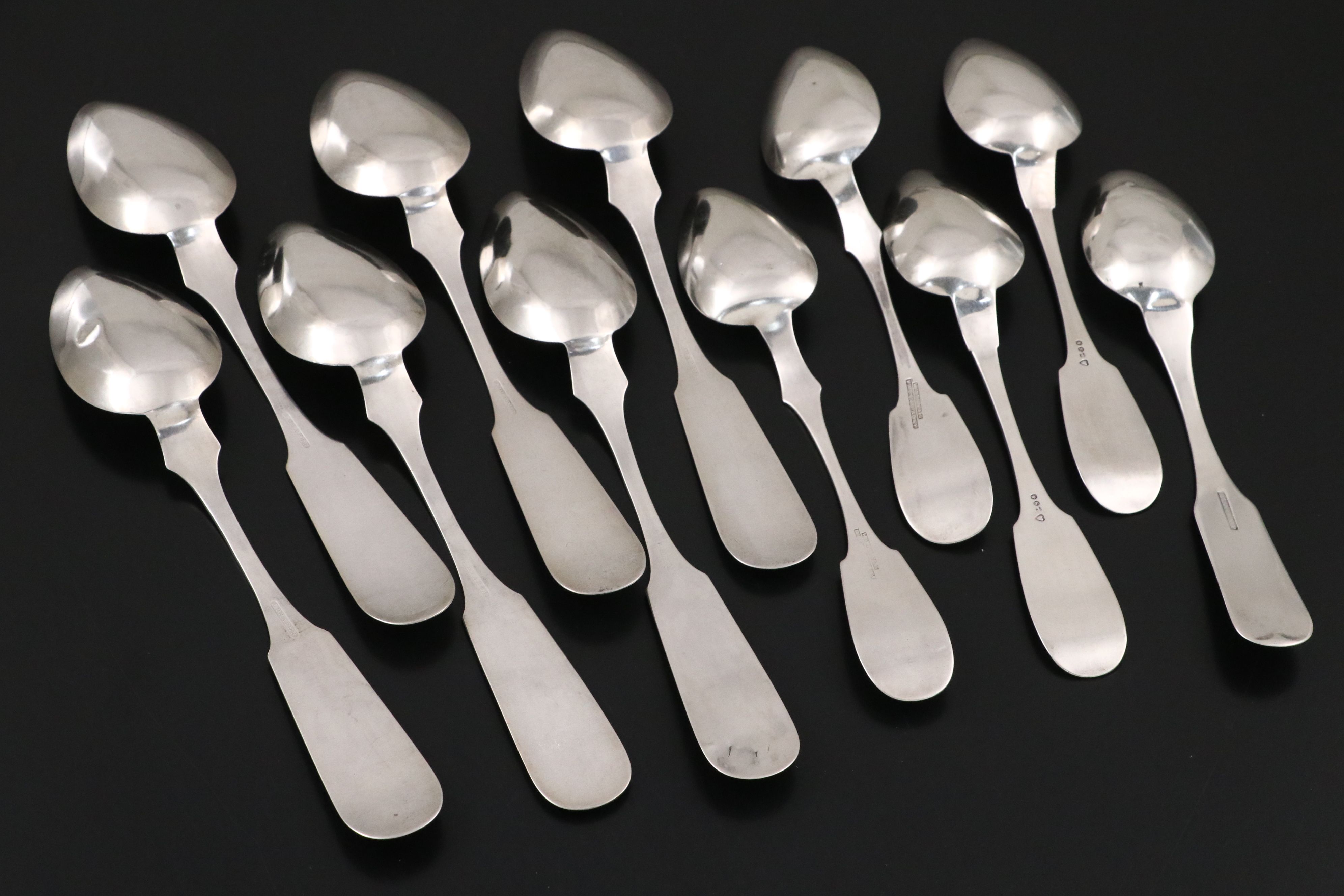 Cincinnati Joseph Draper Coin Silver Spoons with Other Antique Flatware