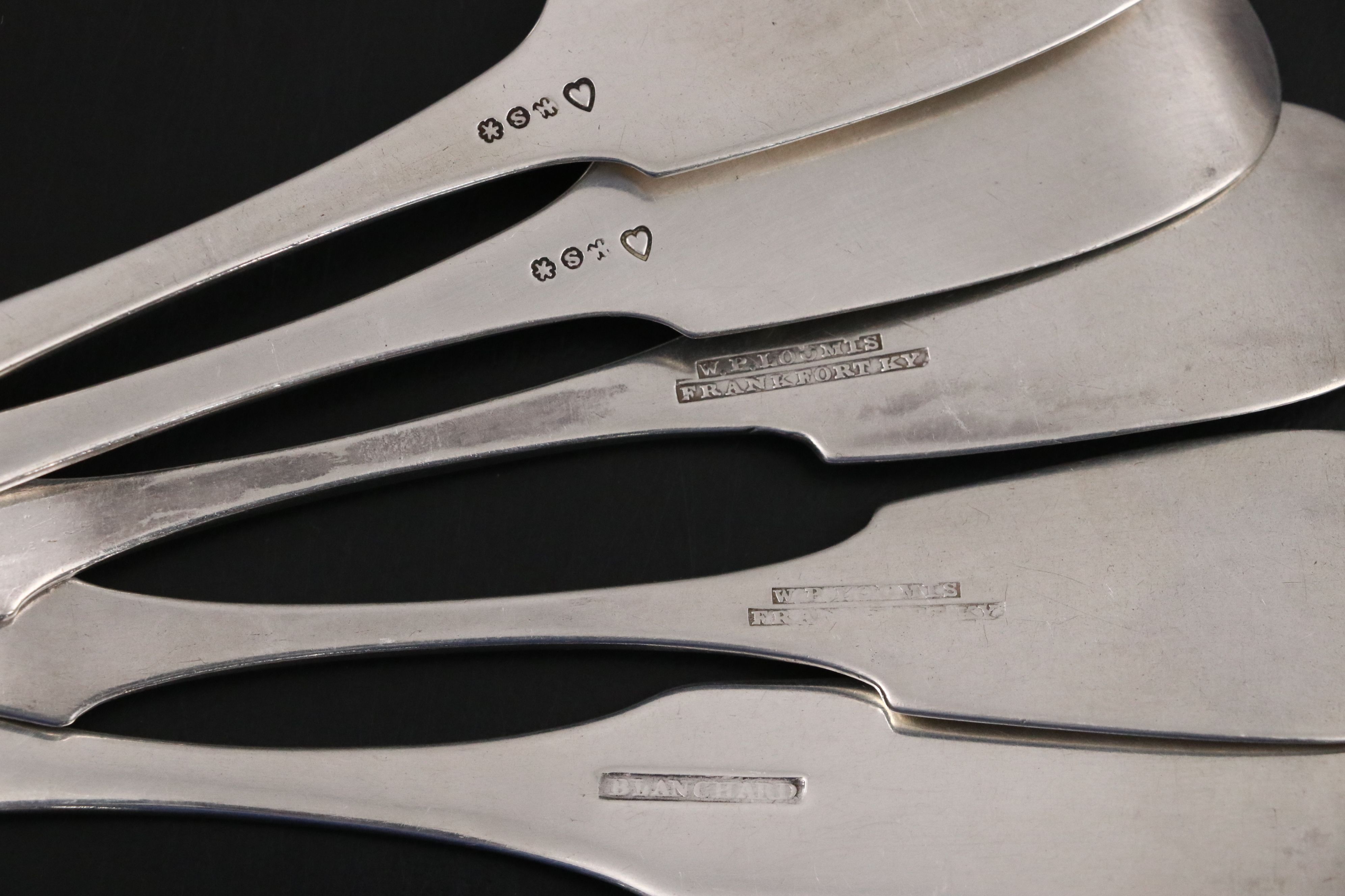 Cincinnati Joseph Draper Coin Silver Spoons with Other Antique Flatware