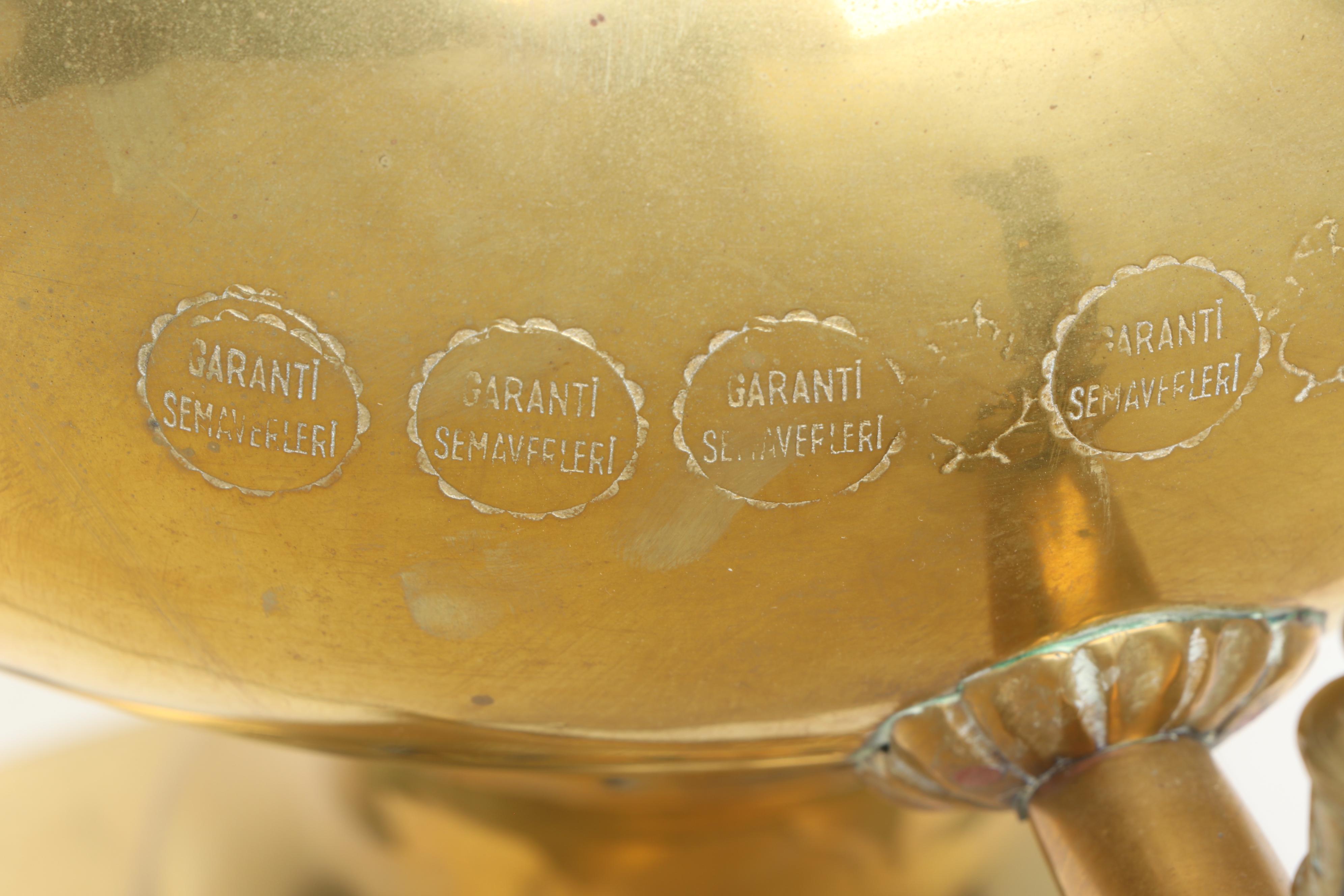 Garanti Semaverler Turkish Brass Samovar, Early 20th Century