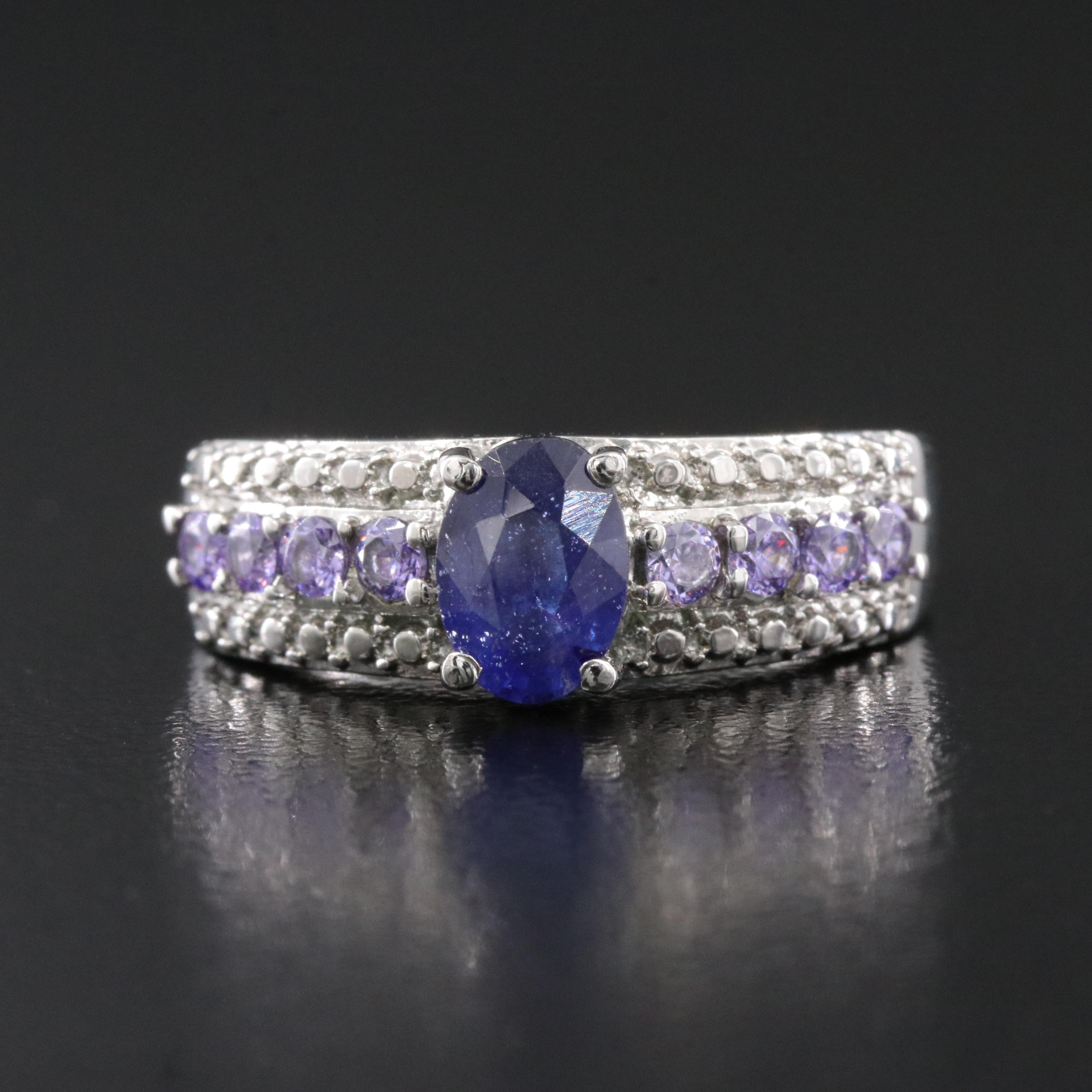 Filled Corundum and CZ Ring