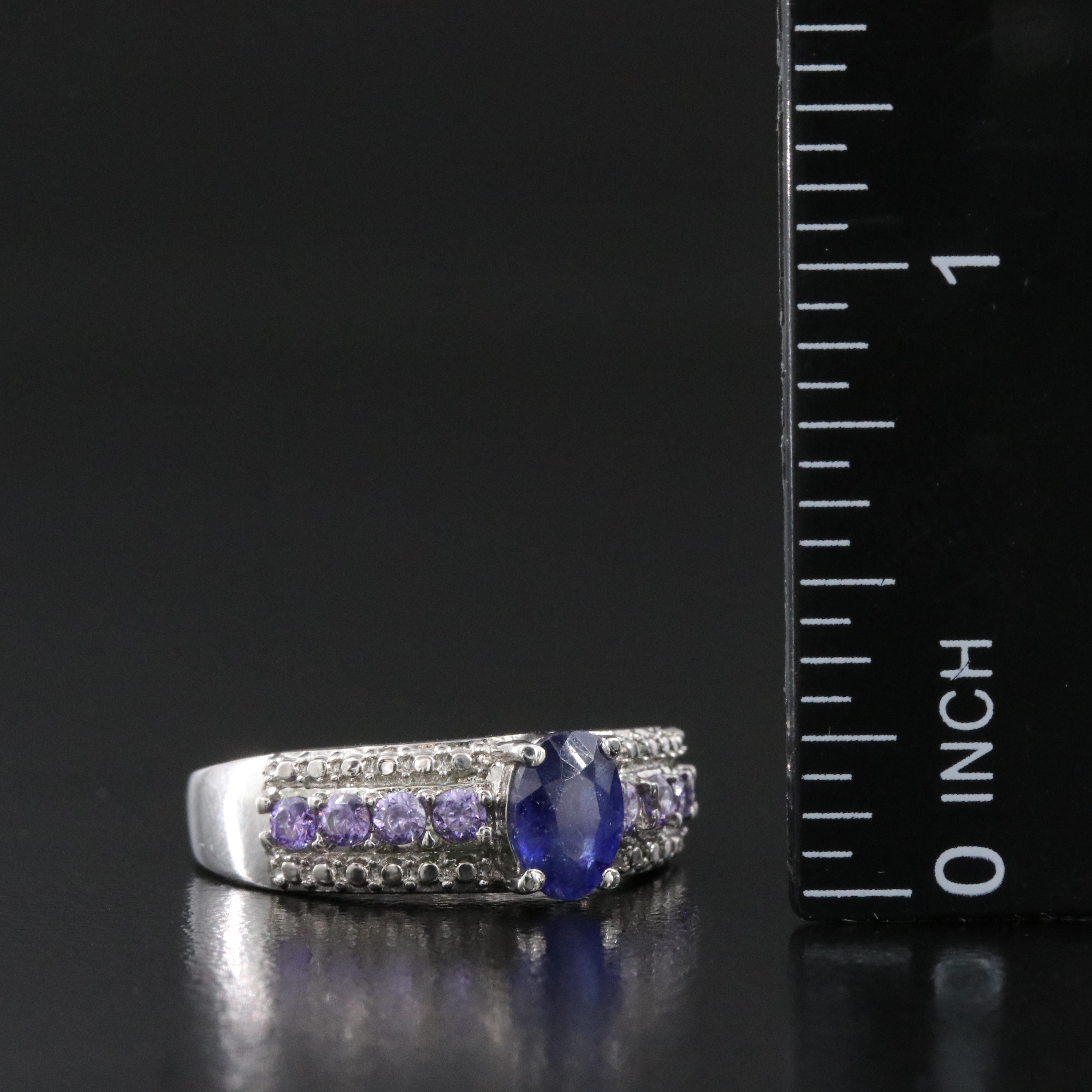 Filled Corundum and CZ Ring
