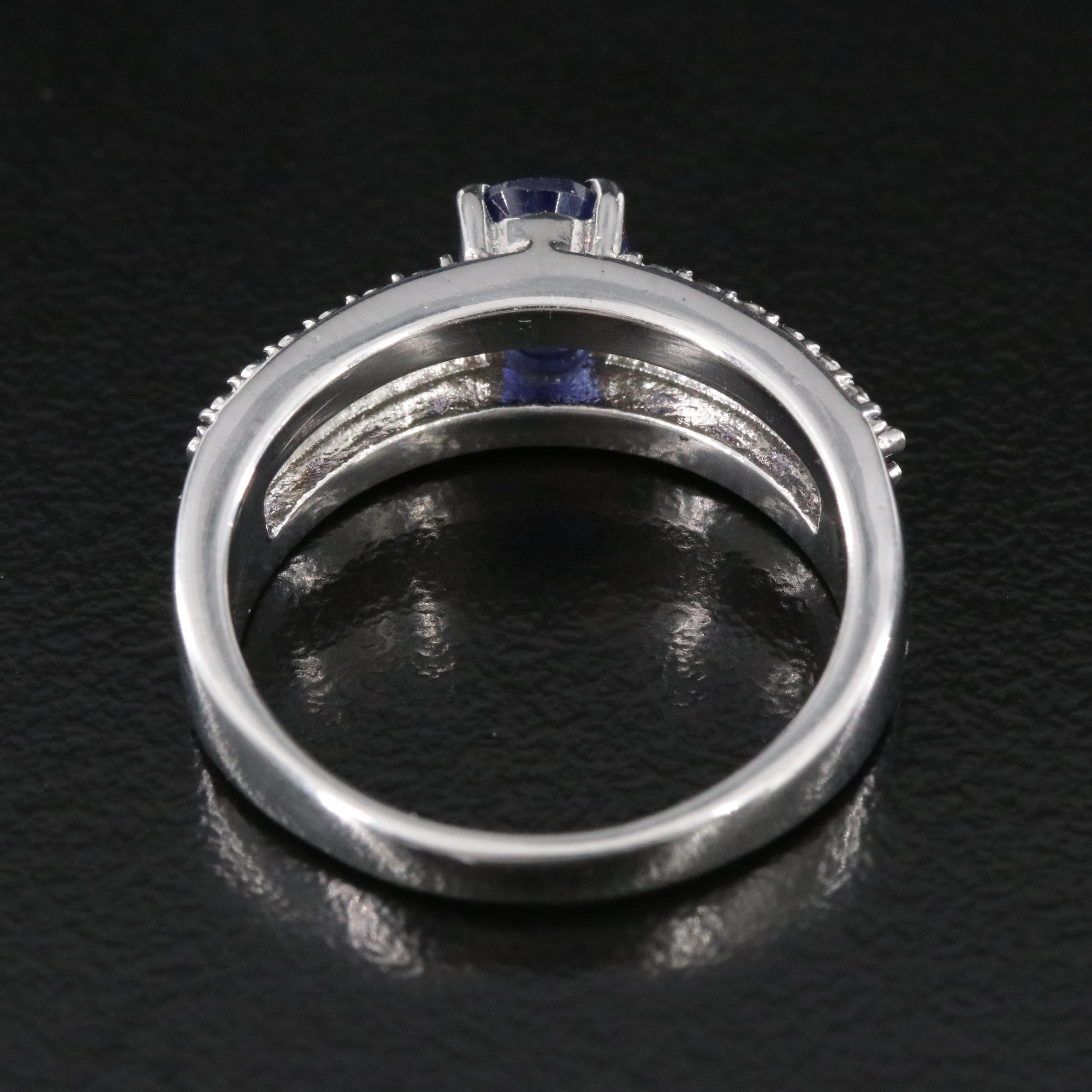 Filled Corundum and CZ Ring