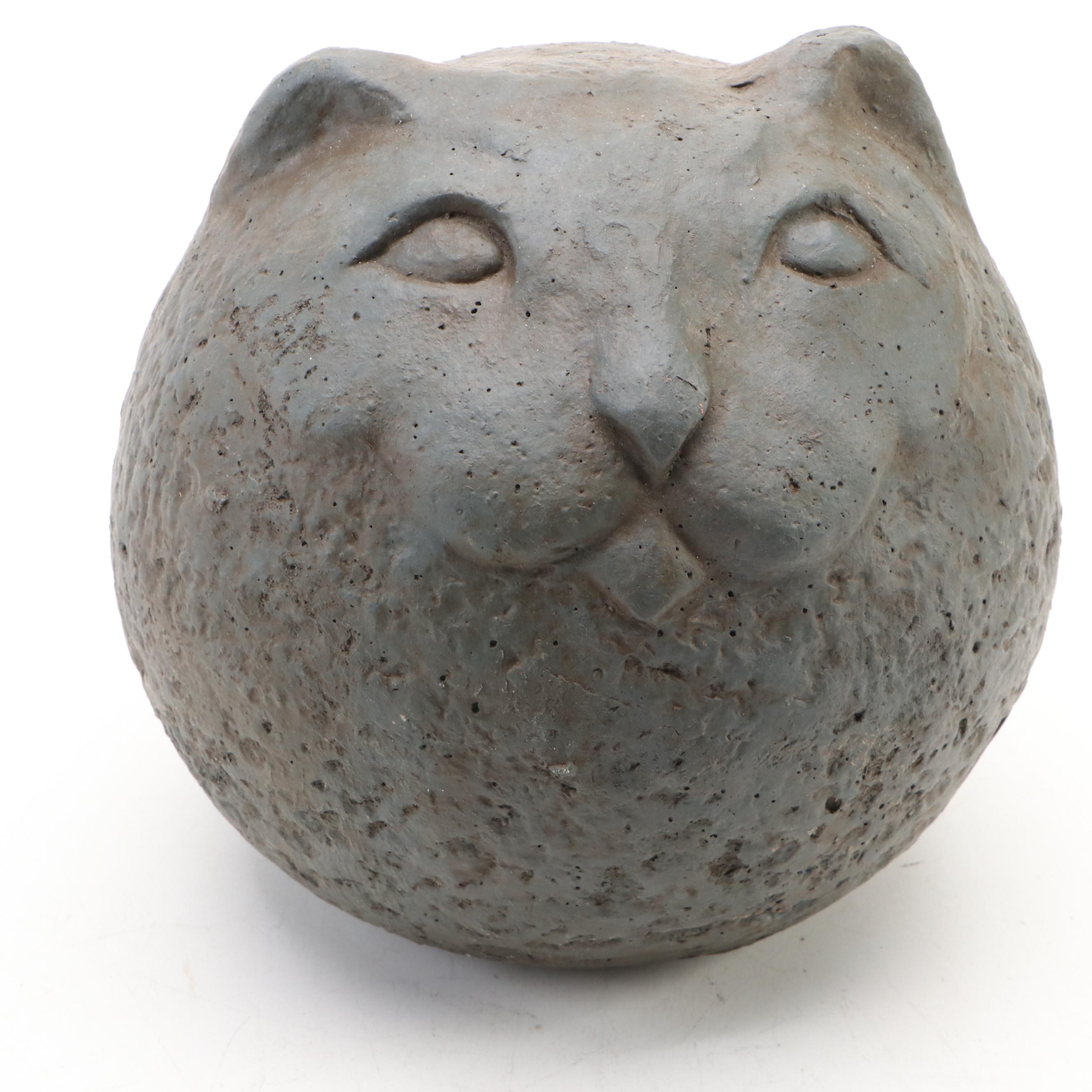 Cat Head Concrete Statue
