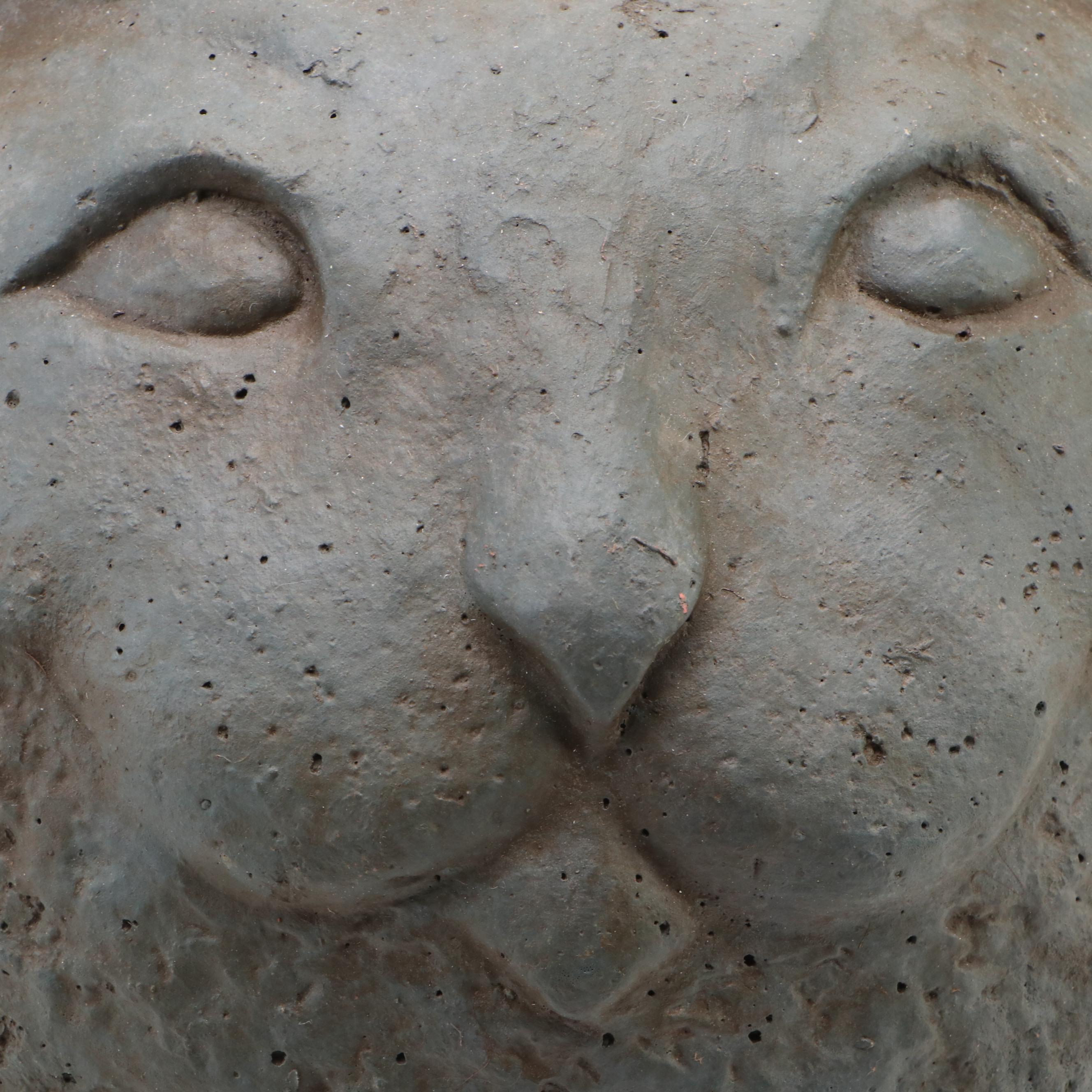 Cat Head Concrete Statue