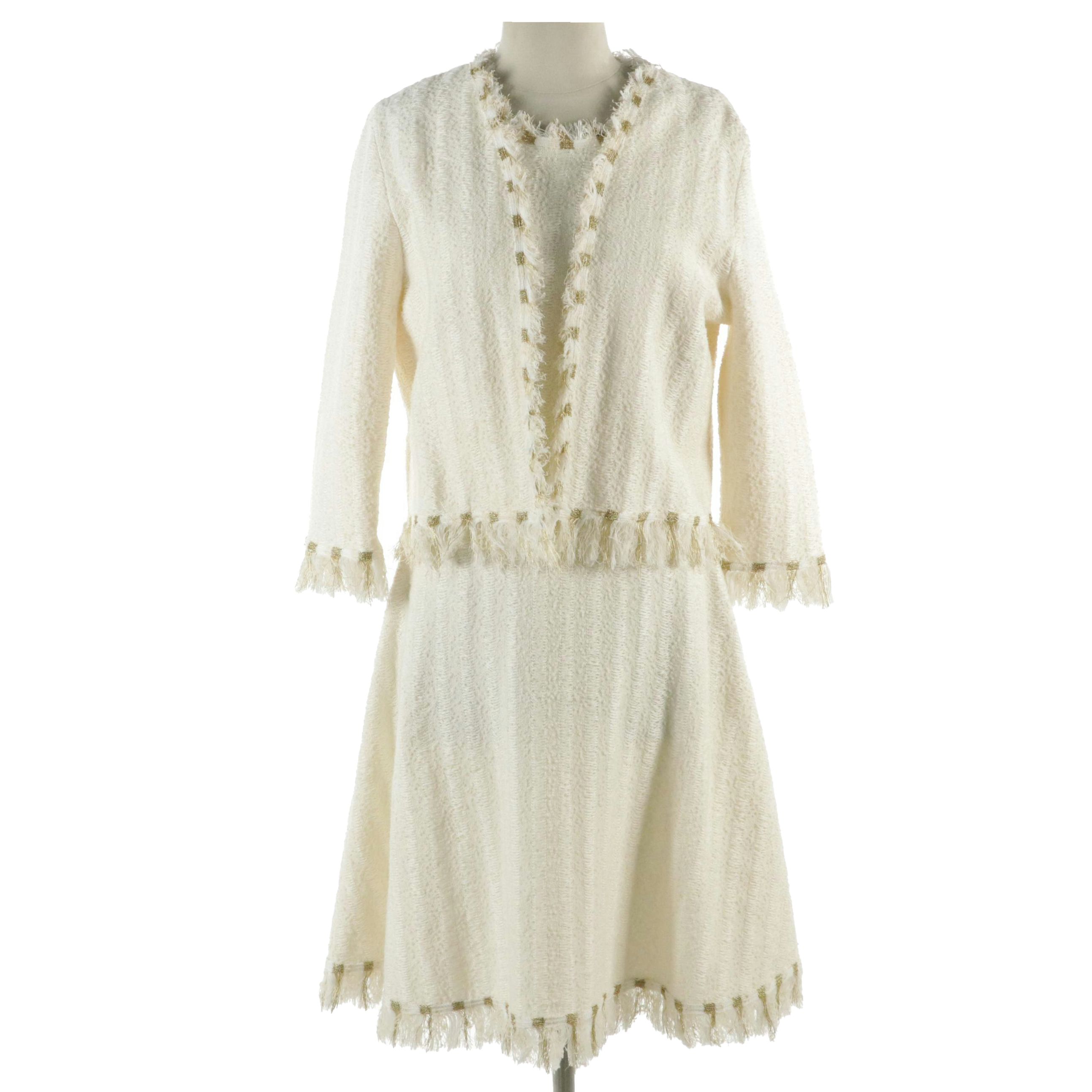 Oscar de la Renta Two-Piece Sleeveless Dress and Matching Jacket with Tag