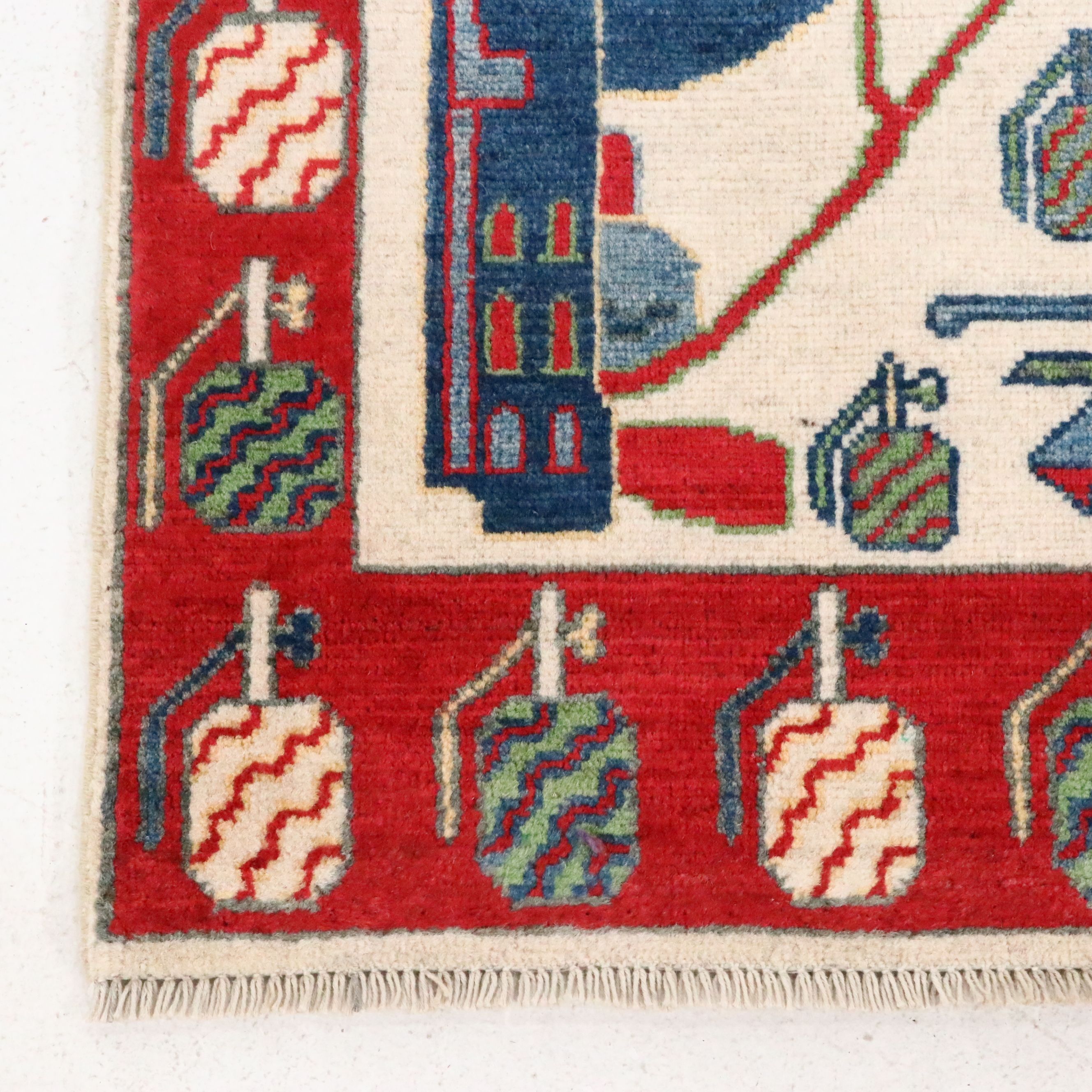 5'11 x 9' Hand-Knotted Afghan Pictorial War Area Rug