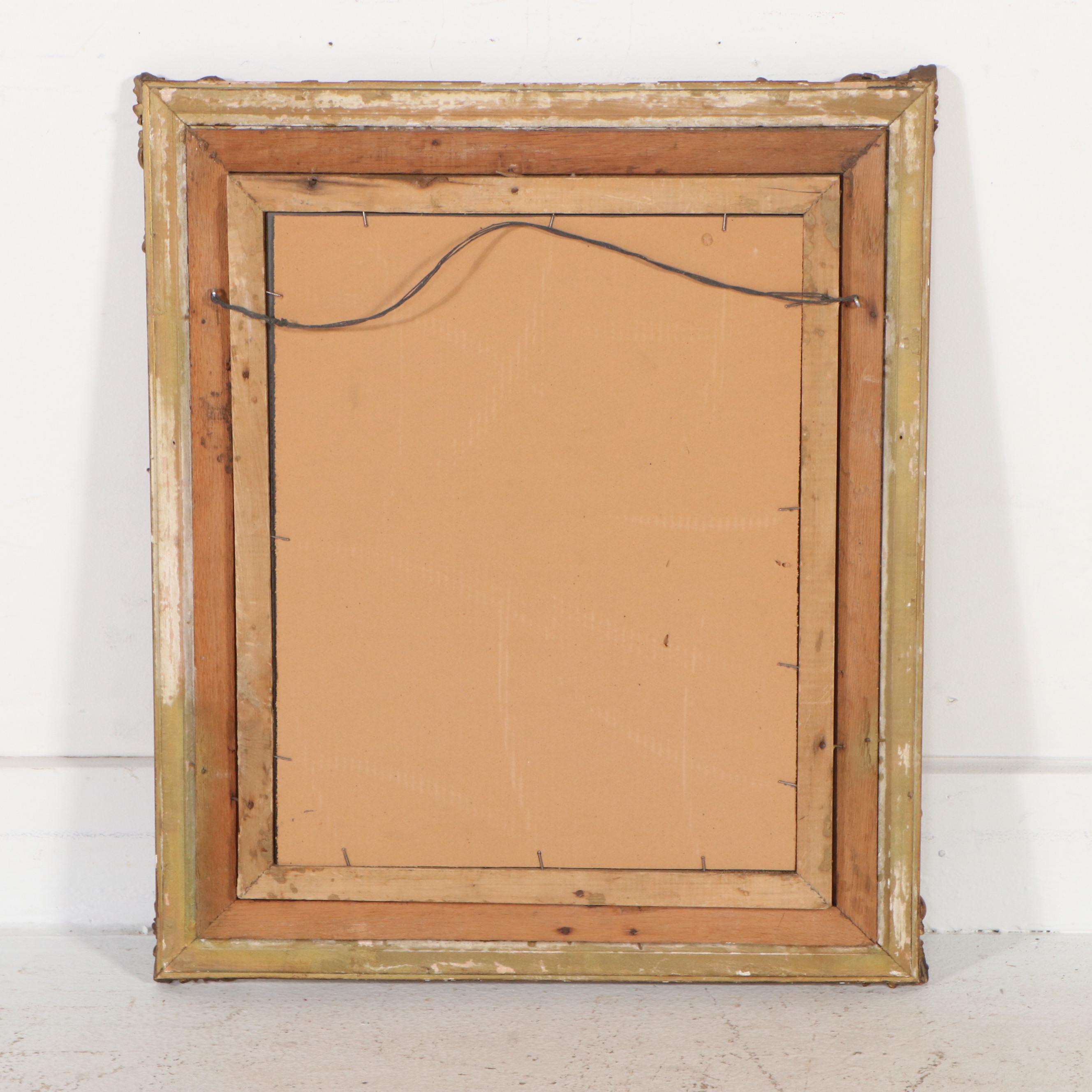 Giltwood and Gesso Triple Frame Wall Mirror with Grapevine and Floral Pattern