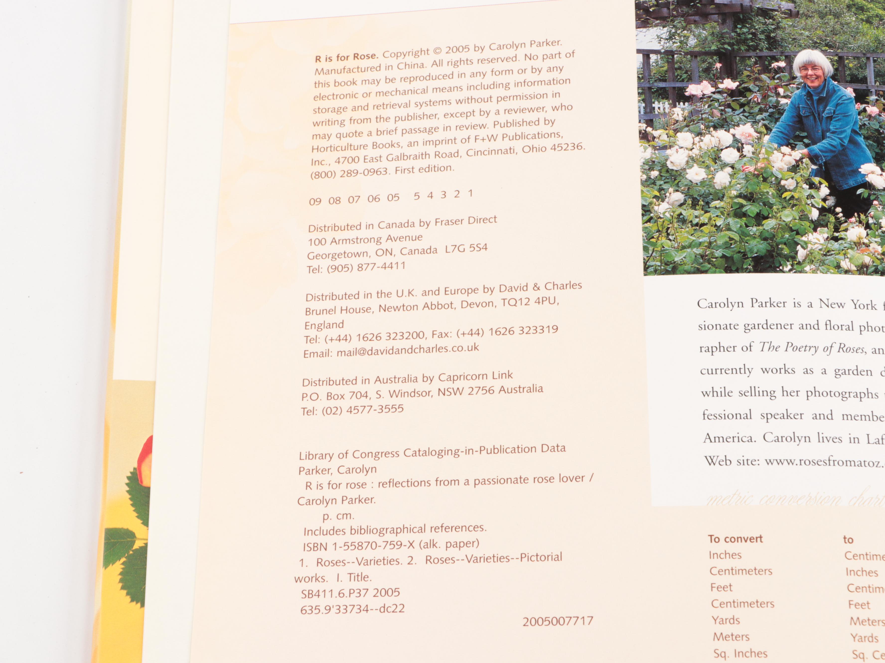 First Edition "R is for Rose" by Carolyn Parker and More Nonfiction Books