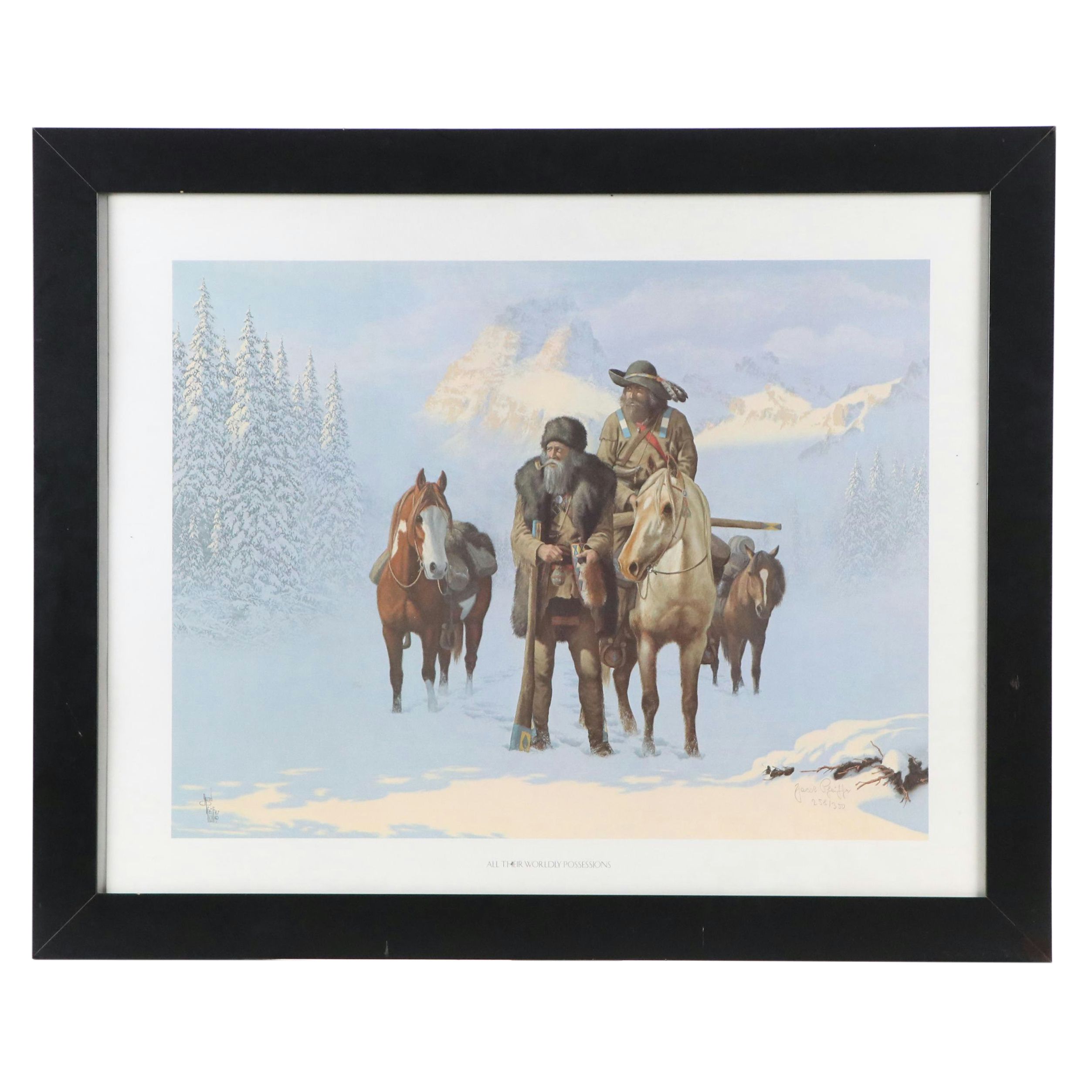 Jacob Pfeiffer Offset Lithograph "All Their Worldly Possessions," 1982