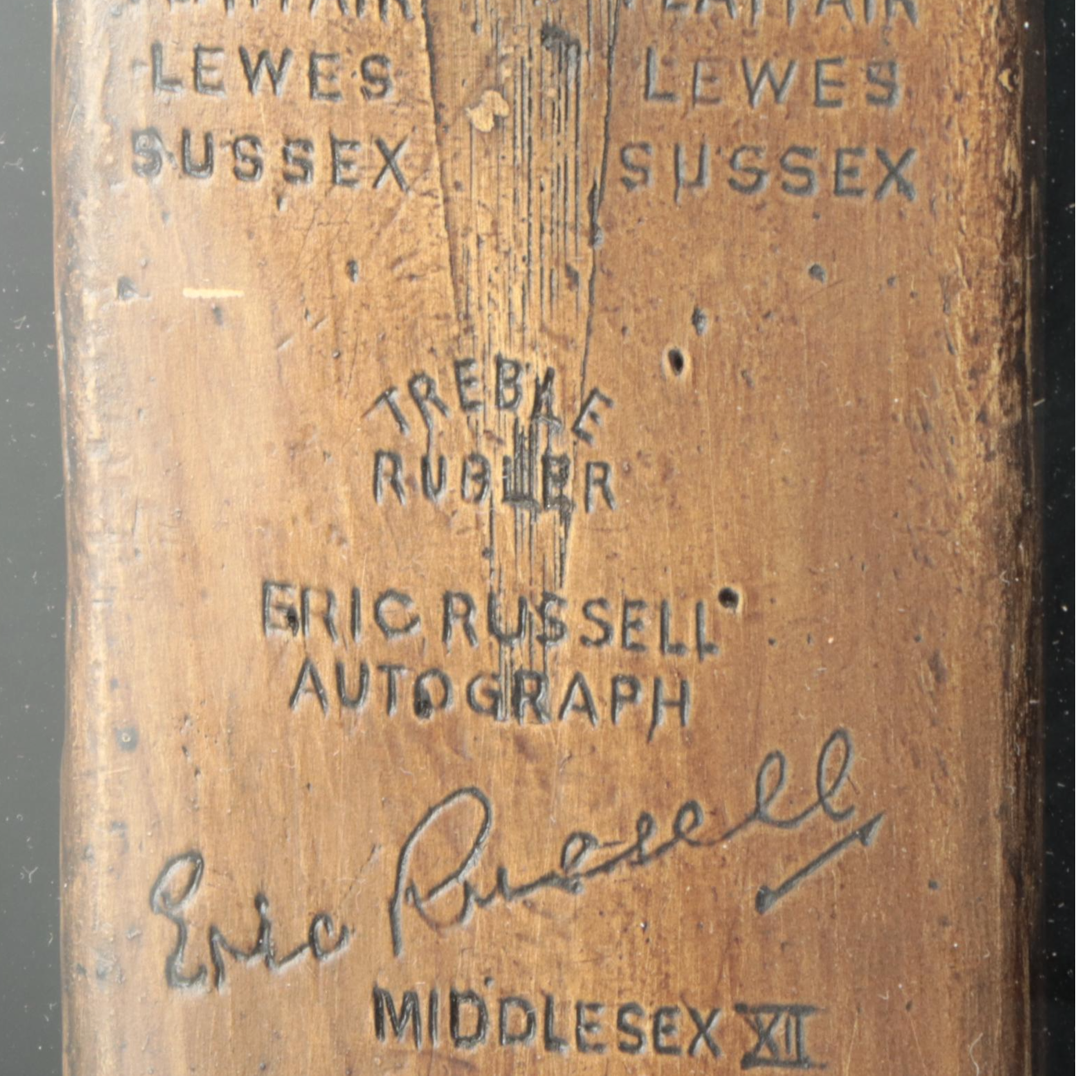 Eric Russell "Autograph" Middlesex XI Cricket Bat