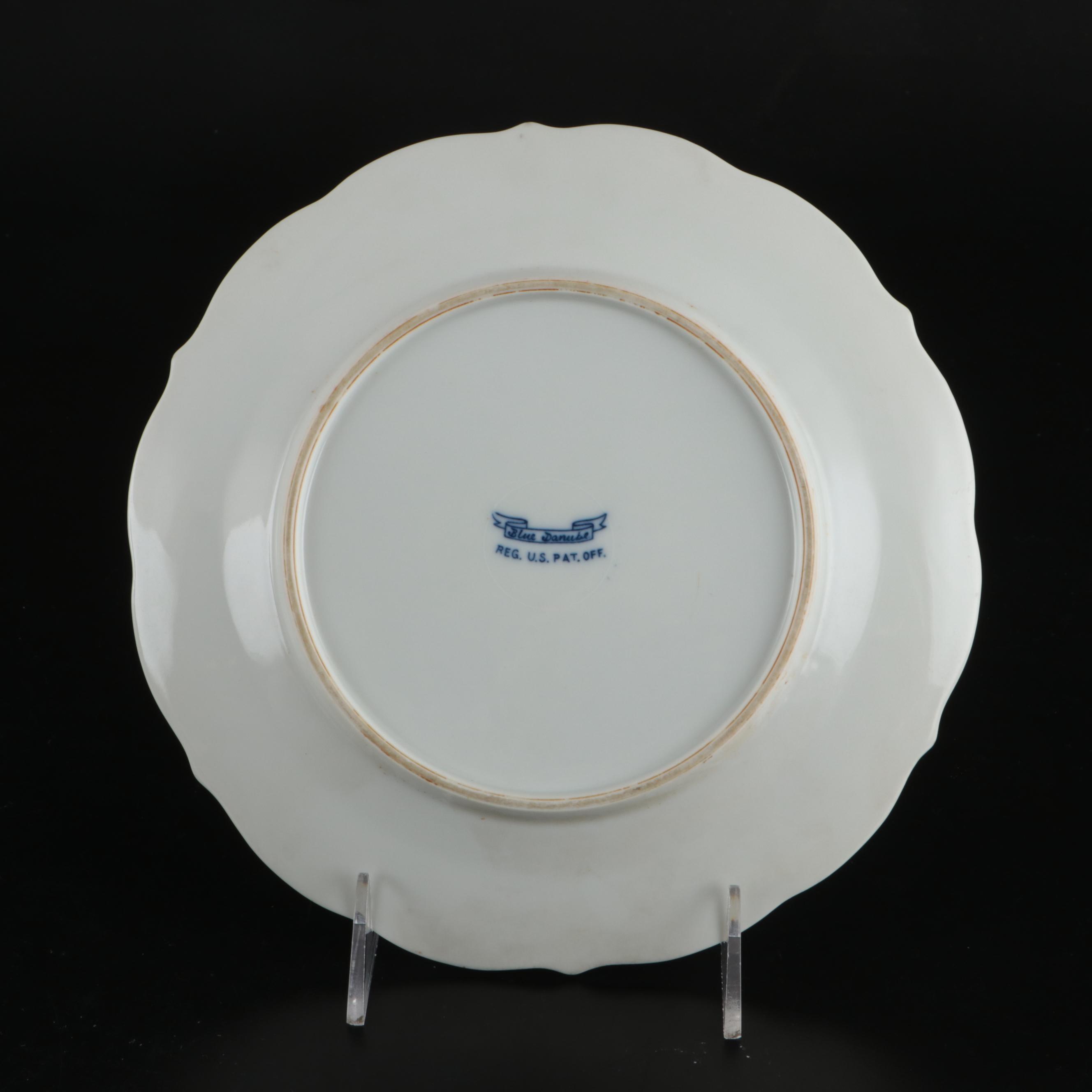 Pair of Blue Danube Porcelain Salad Plates, Mid to Late 20th Century