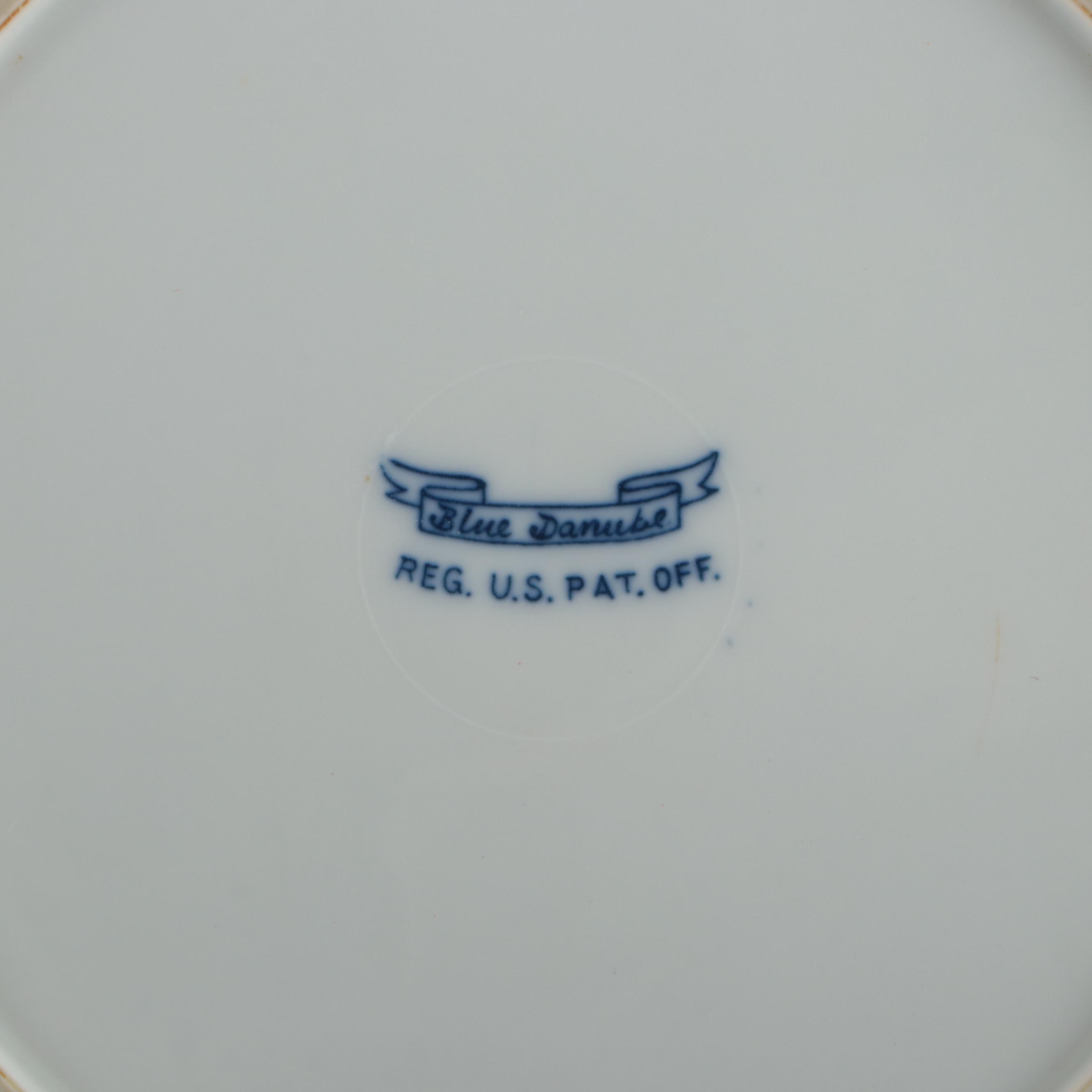 Pair of Blue Danube Porcelain Salad Plates, Mid to Late 20th Century