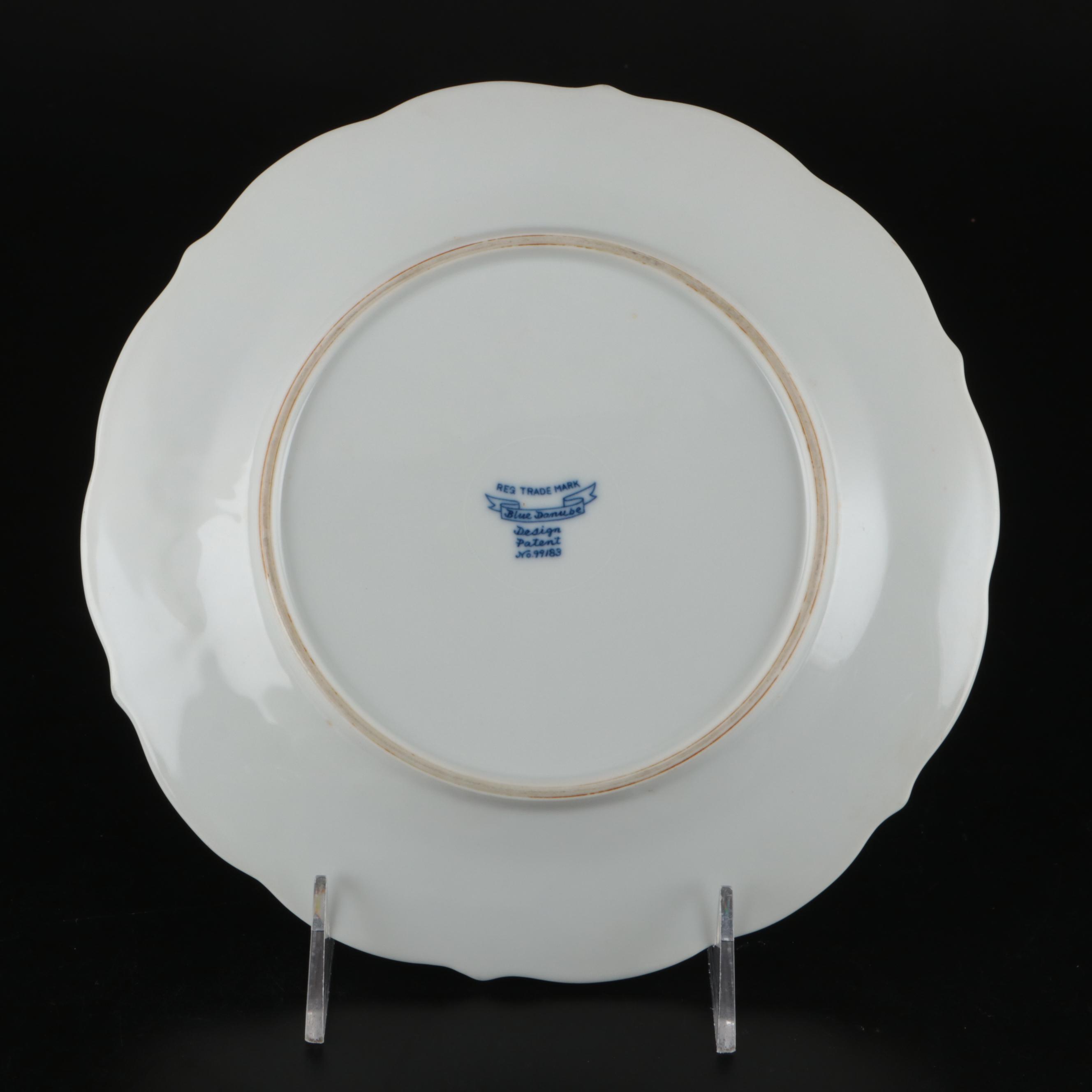 Pair of Blue Danube Porcelain Salad Plates, Mid to Late 20th Century