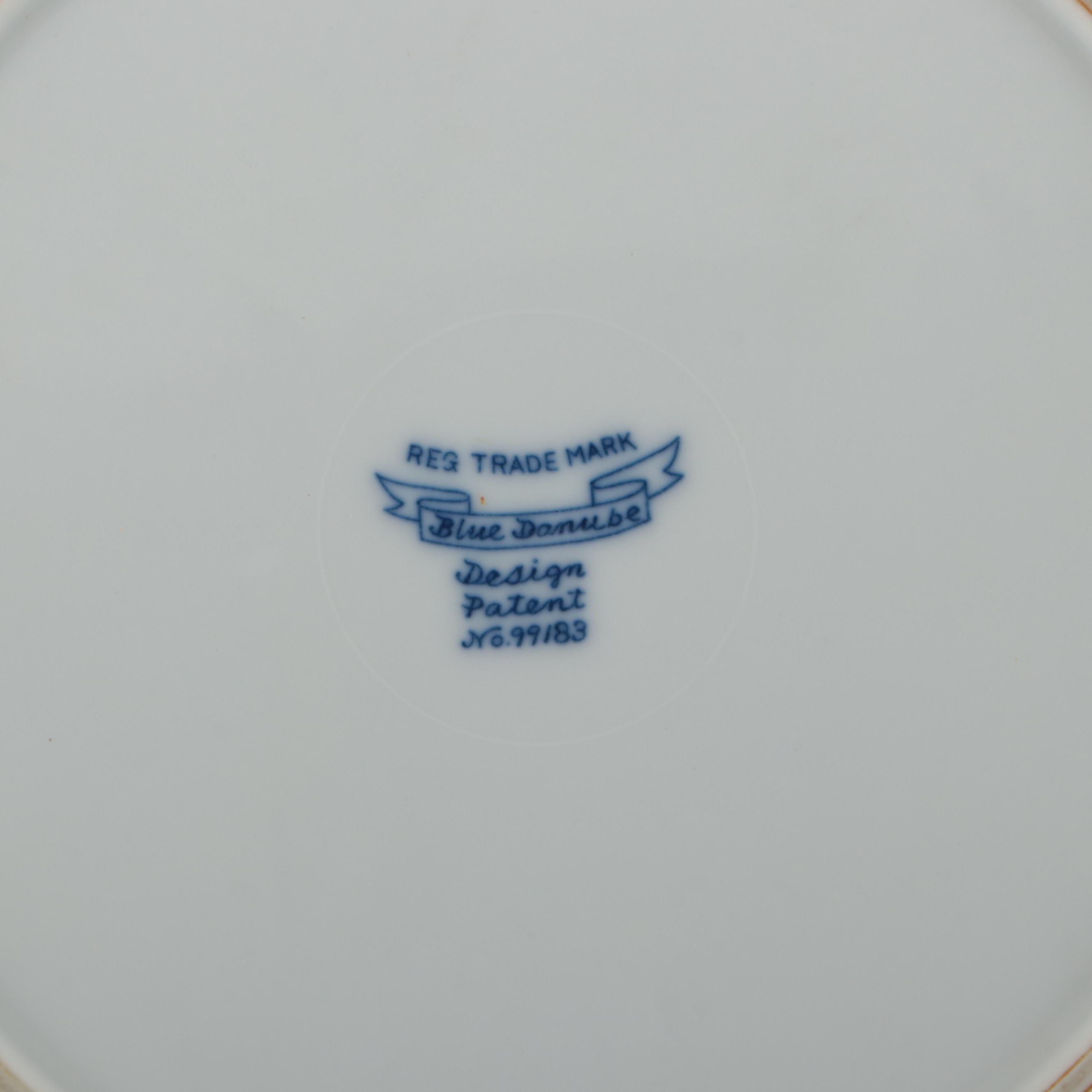 Pair of Blue Danube Porcelain Salad Plates, Mid to Late 20th Century