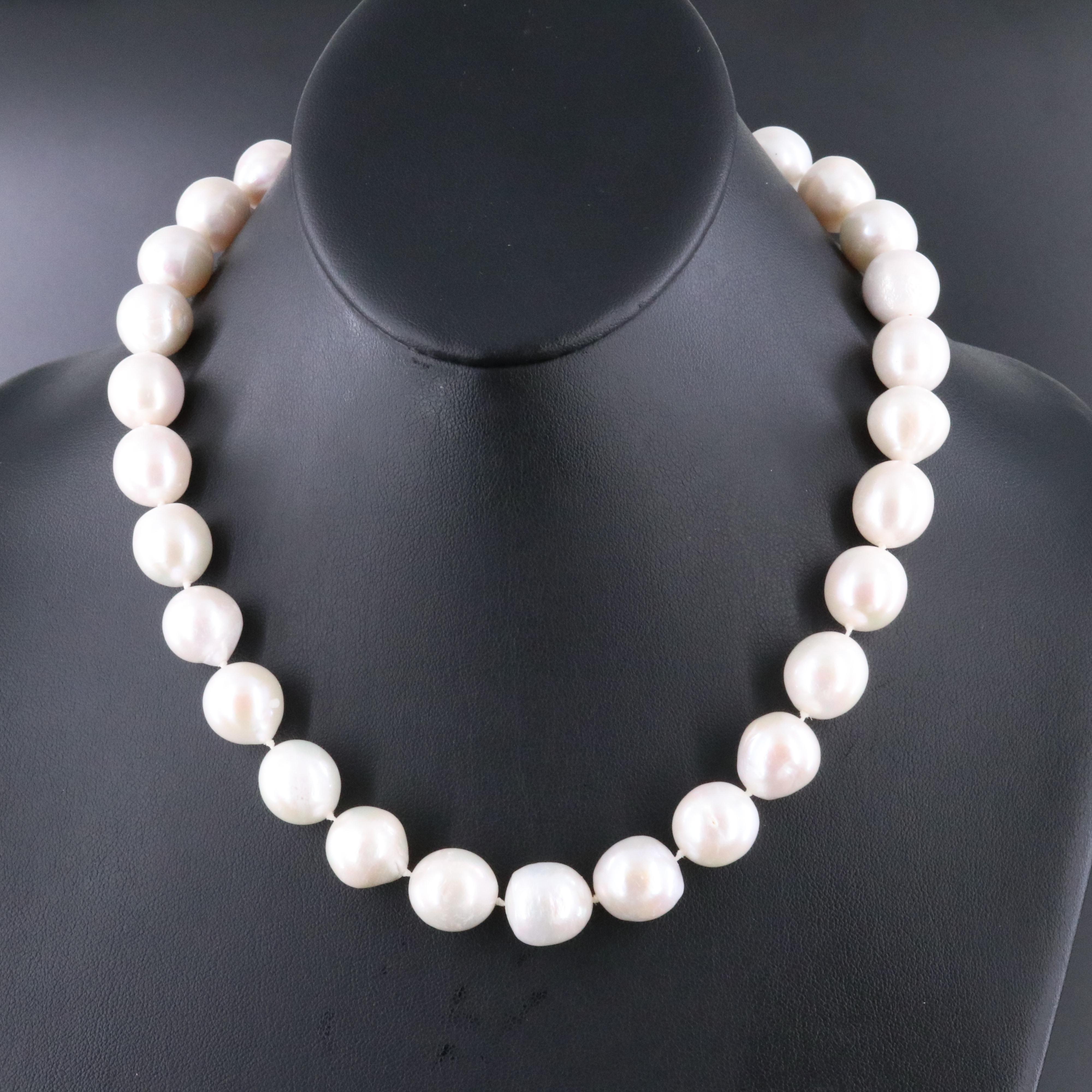 12.00 - 13.70 MM Semi-Baroque Pearl Necklace