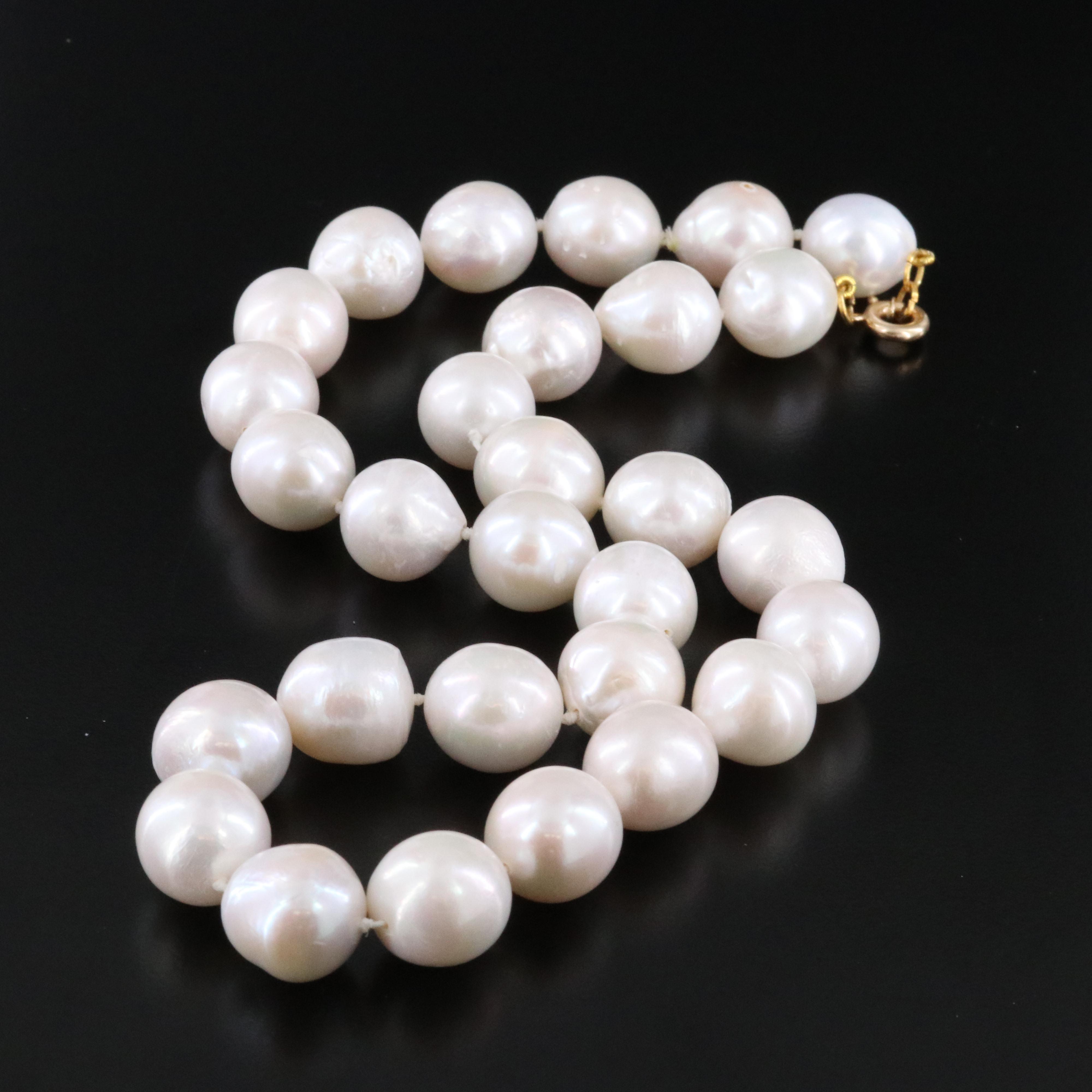 12.00 - 13.70 MM Semi-Baroque Pearl Necklace