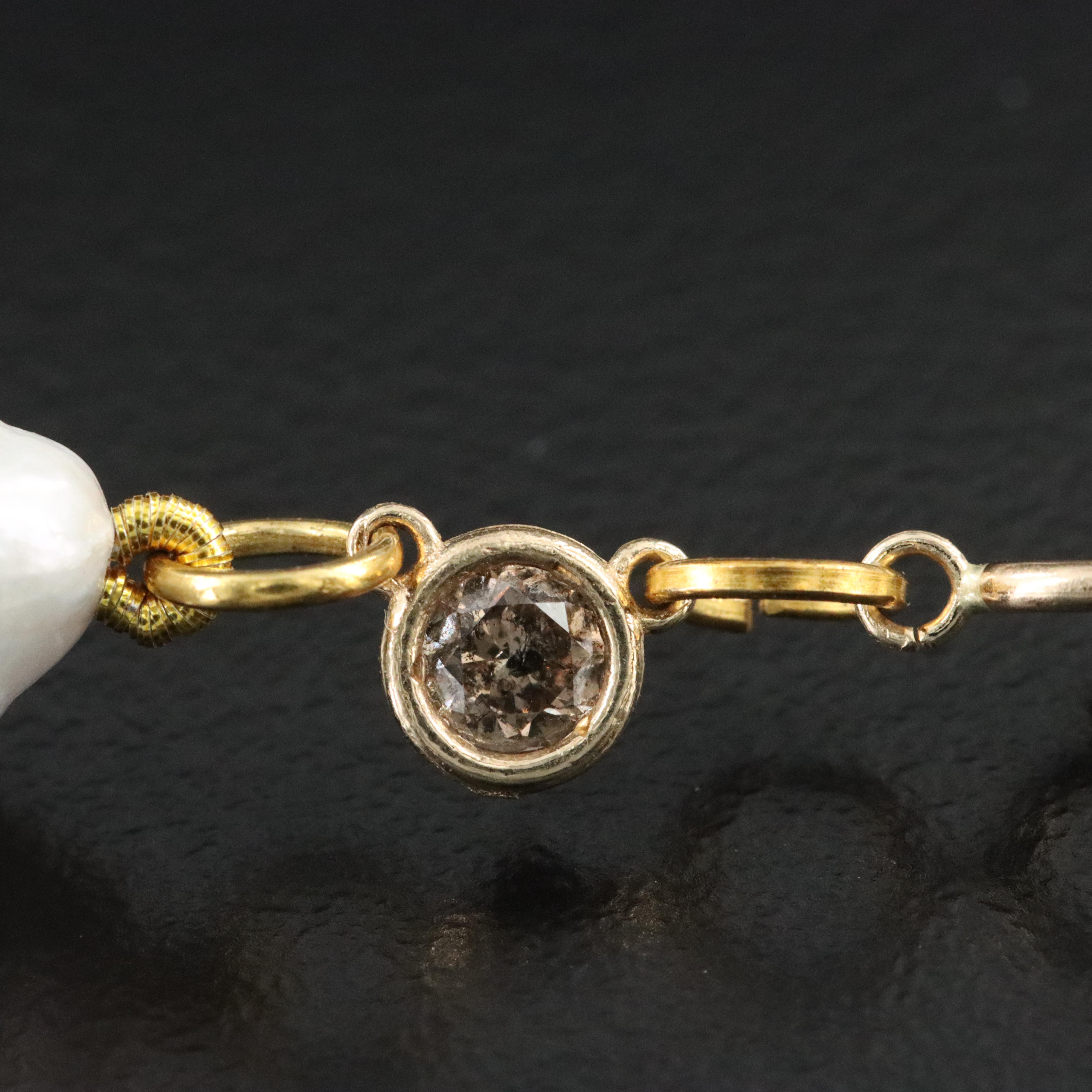 11.00 – 17.25 MM 14K Pearl and Diamond Necklace