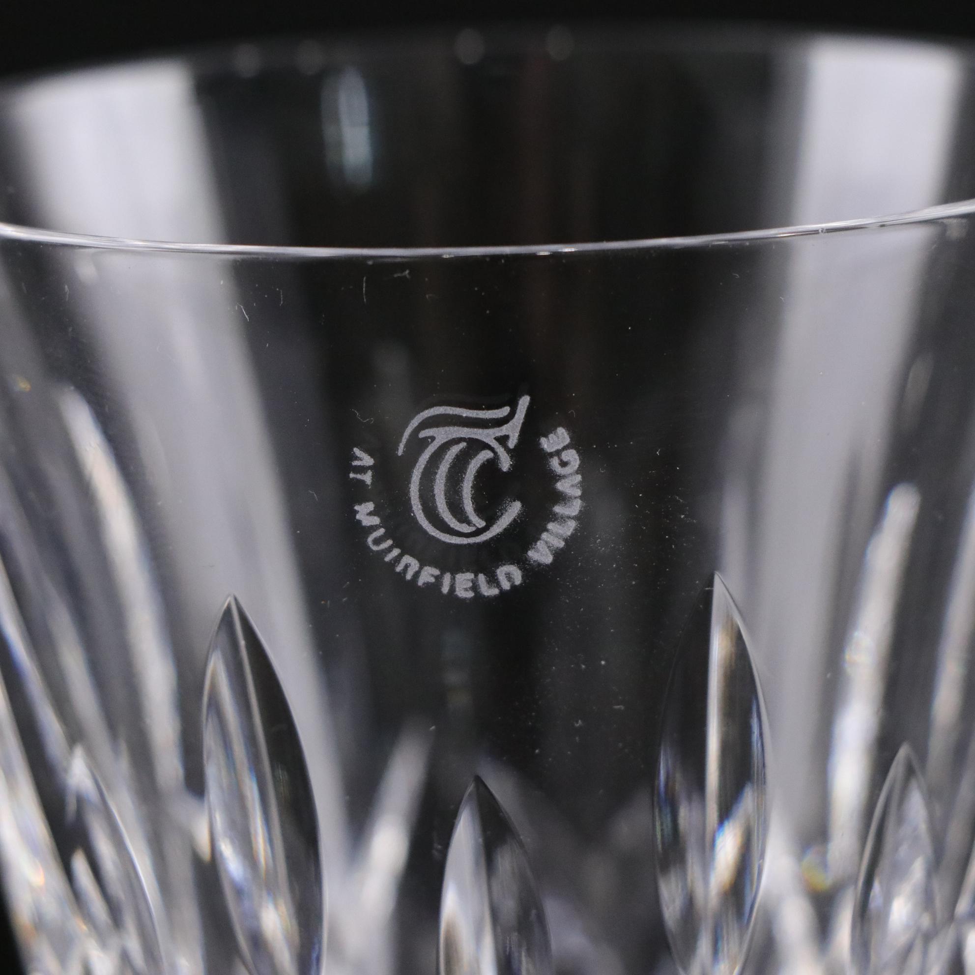 Waterford "Lismore" Crystal Goblets with "The Country Club at Muirfield" Etching