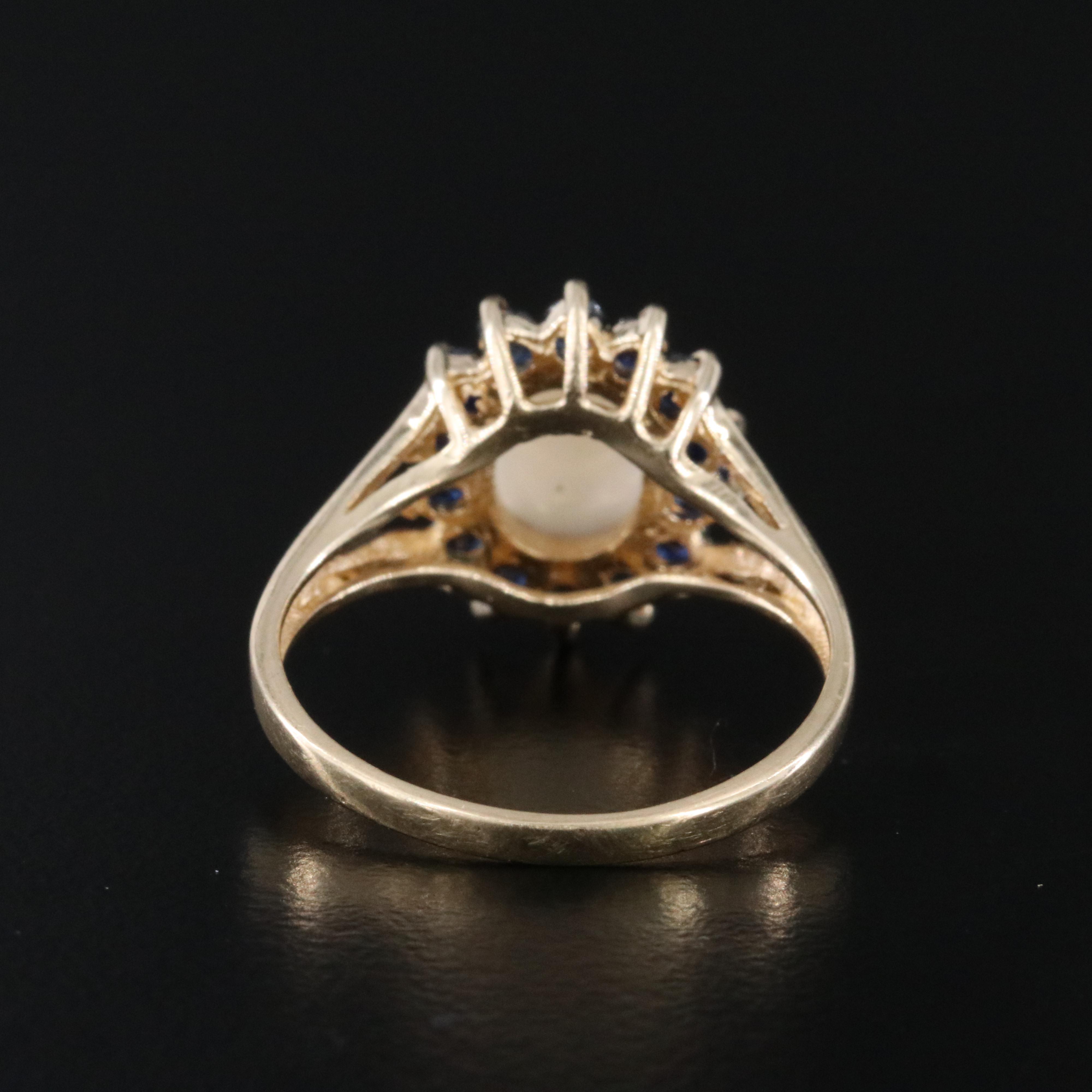 14K Opal and Sapphire Ring