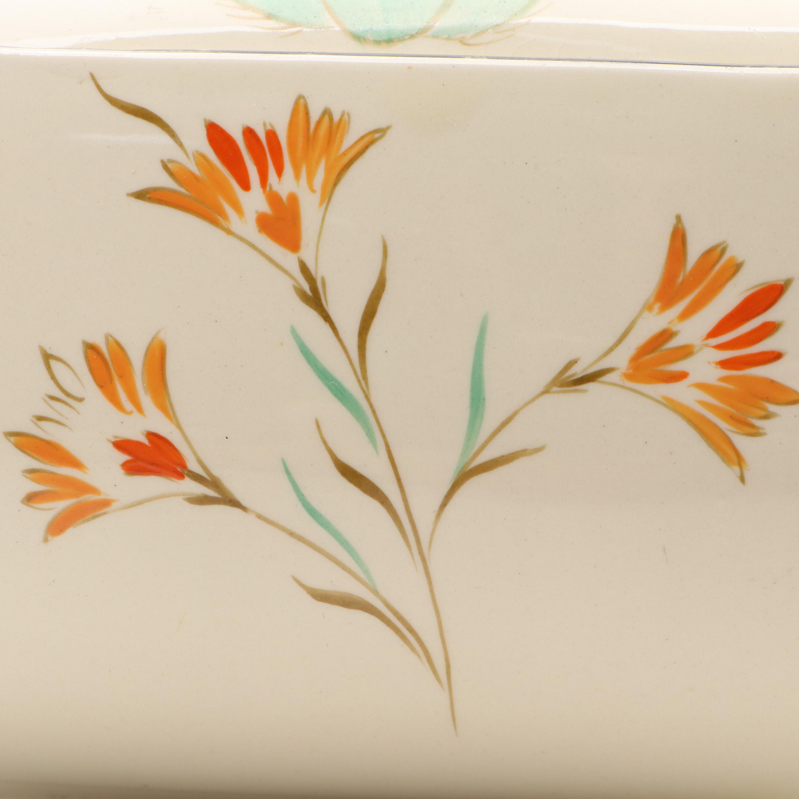 Burleigh Ware Covered Dish with Orange Shaped Teapot