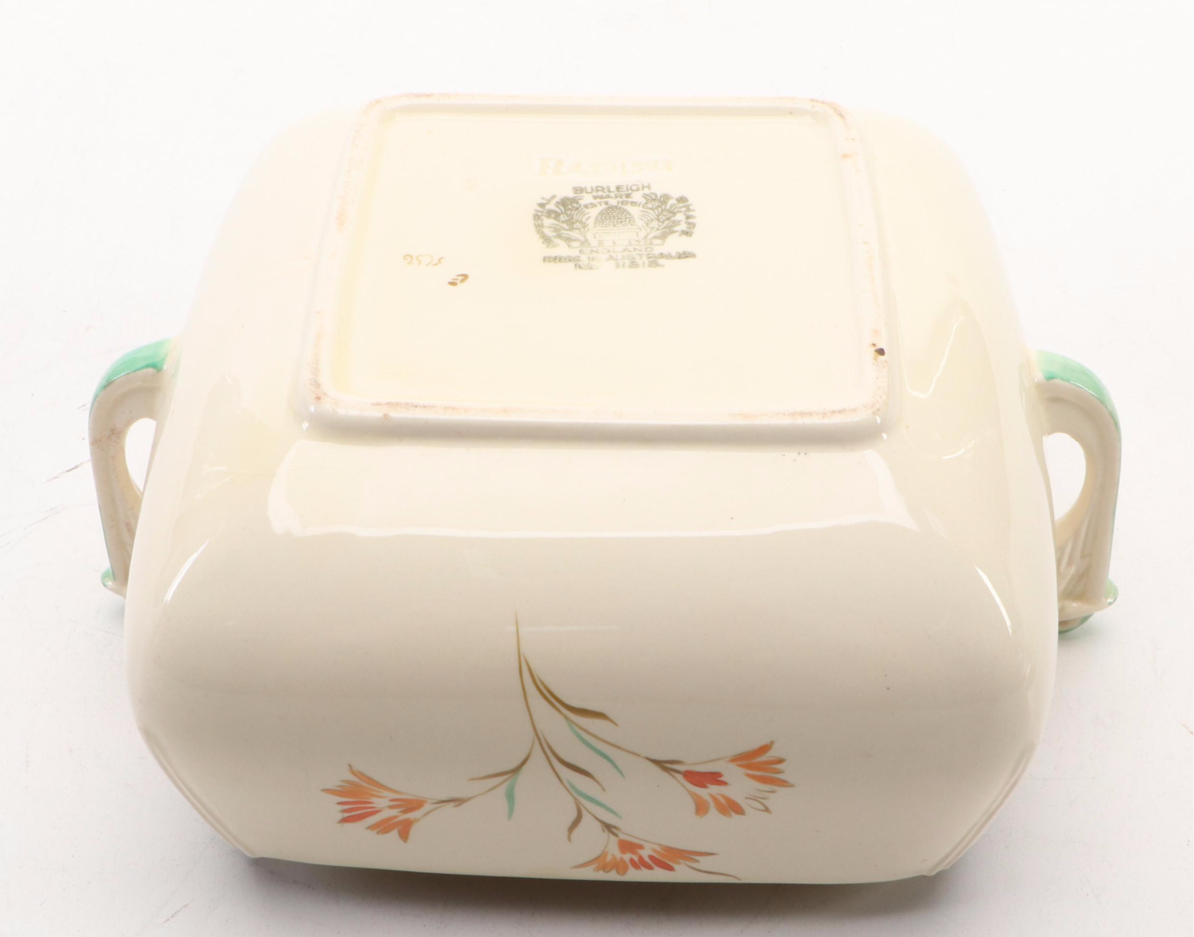 Burleigh Ware Covered Dish with Orange Shaped Teapot