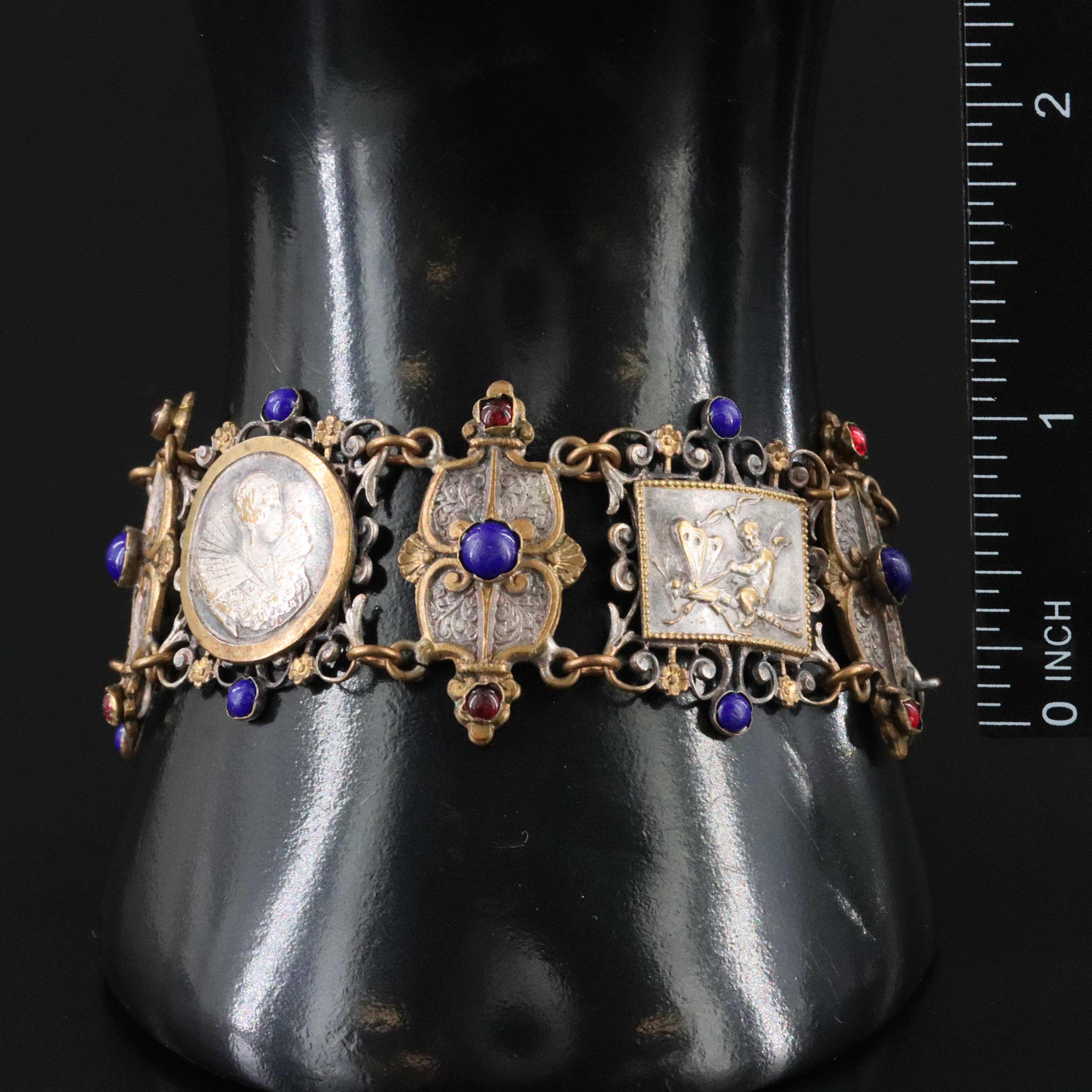 Figural Scrolling Panel Bracelet