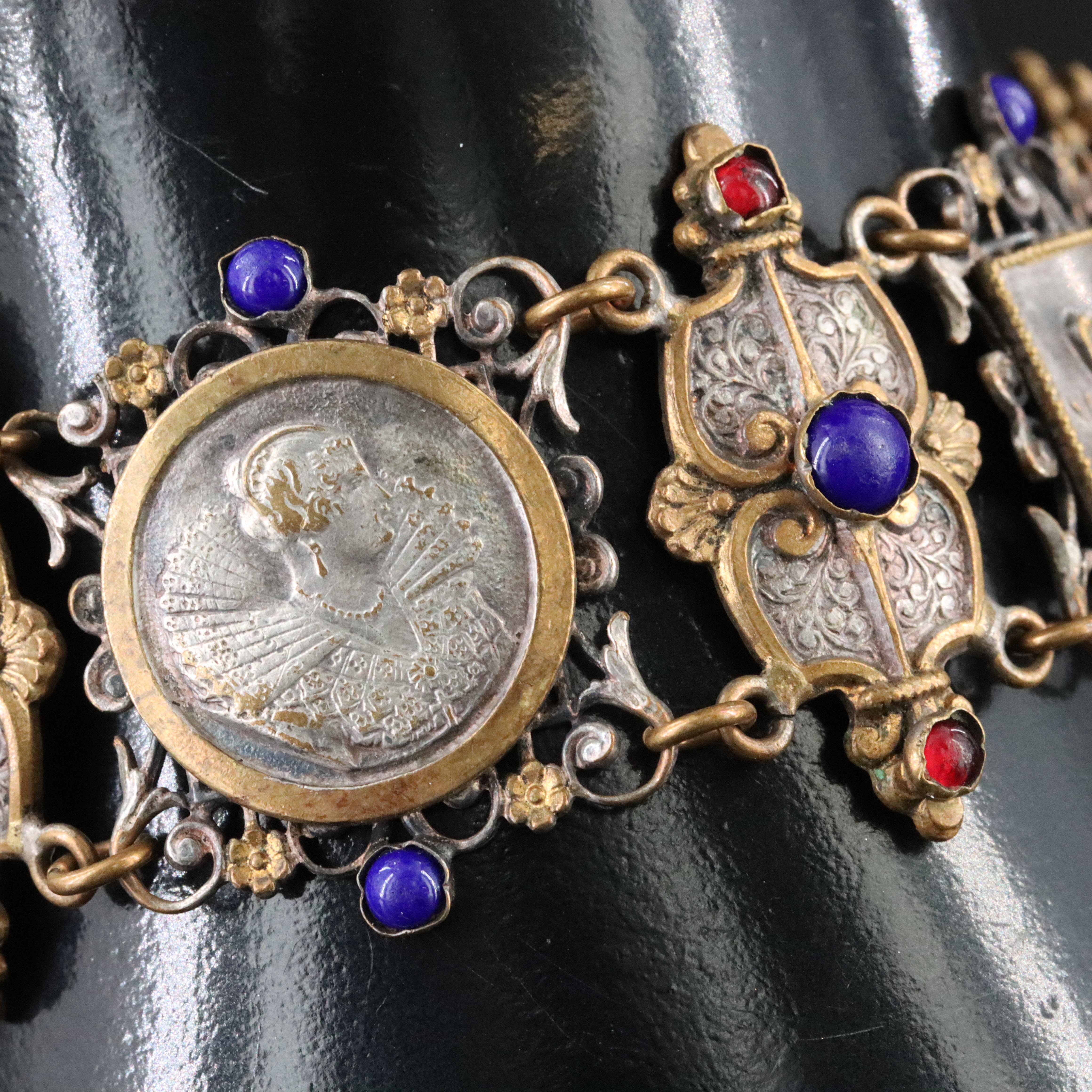Figural Scrolling Panel Bracelet