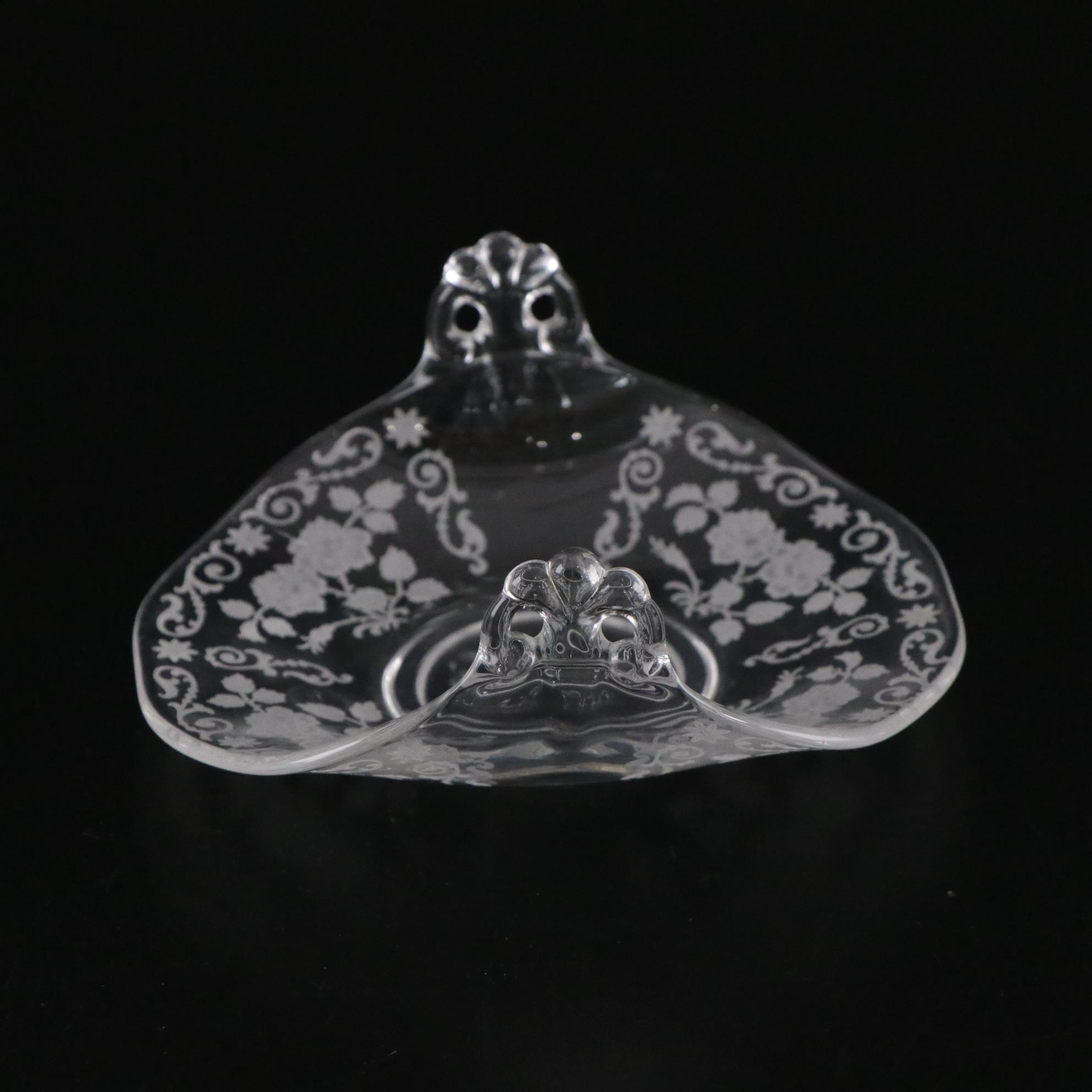 Glastonbury Lotus Etched Floral Liquor Cordial Glasses with Serveware