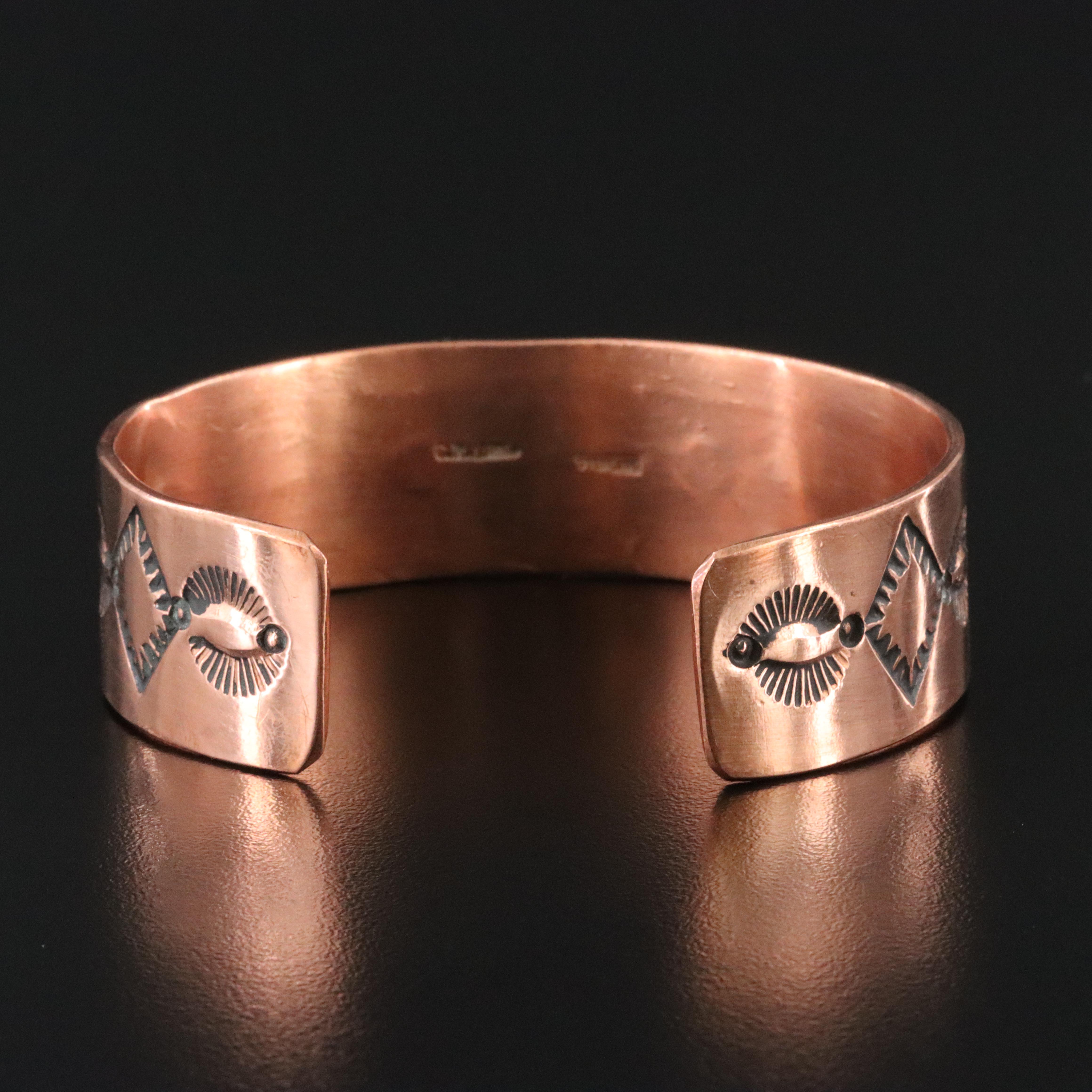 Charlene & Robert Little Navajo Diné Copper and Sterling Cuff