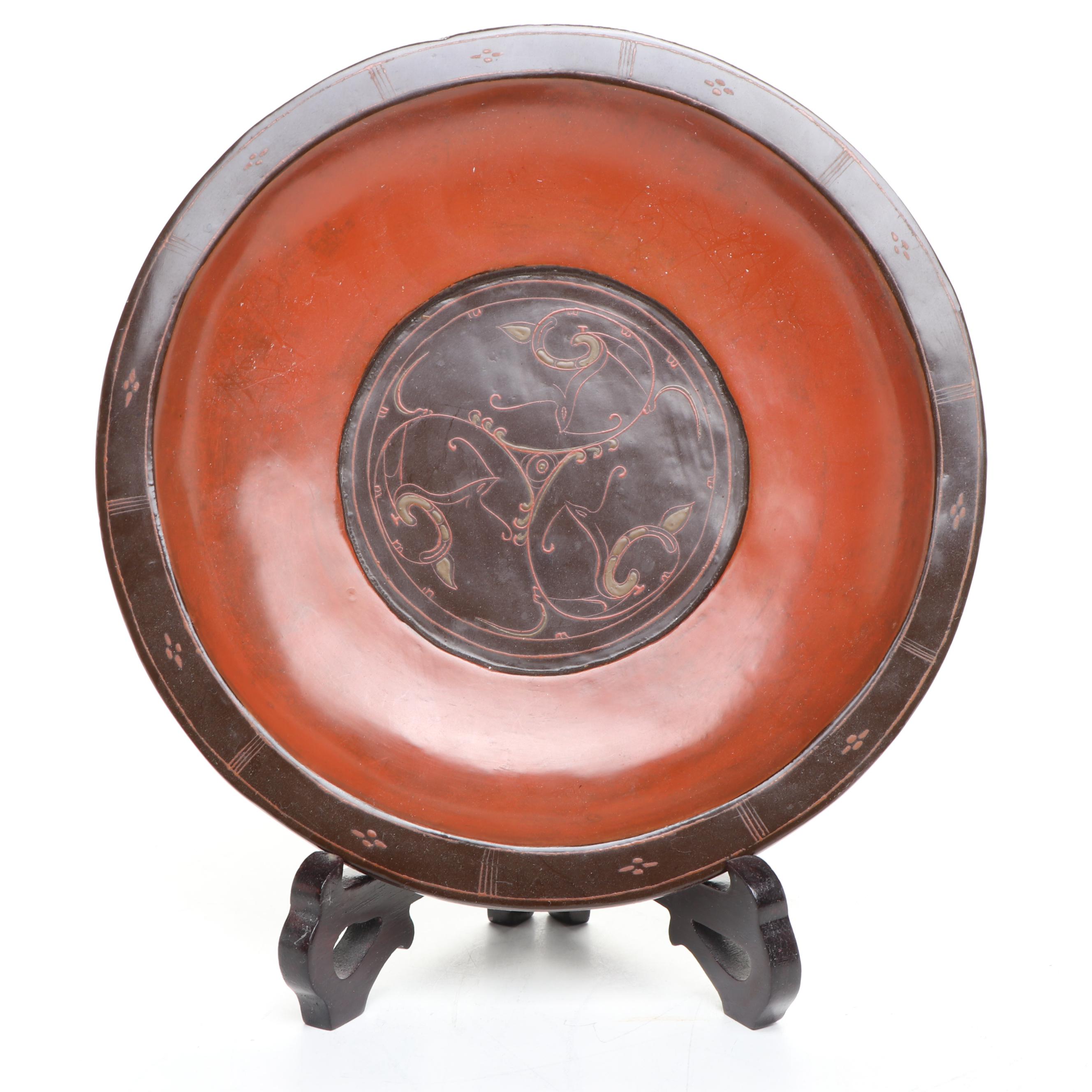 Carved Bamboo Root Wood Wine Goblets with Decorative Wooden Plate and Jar