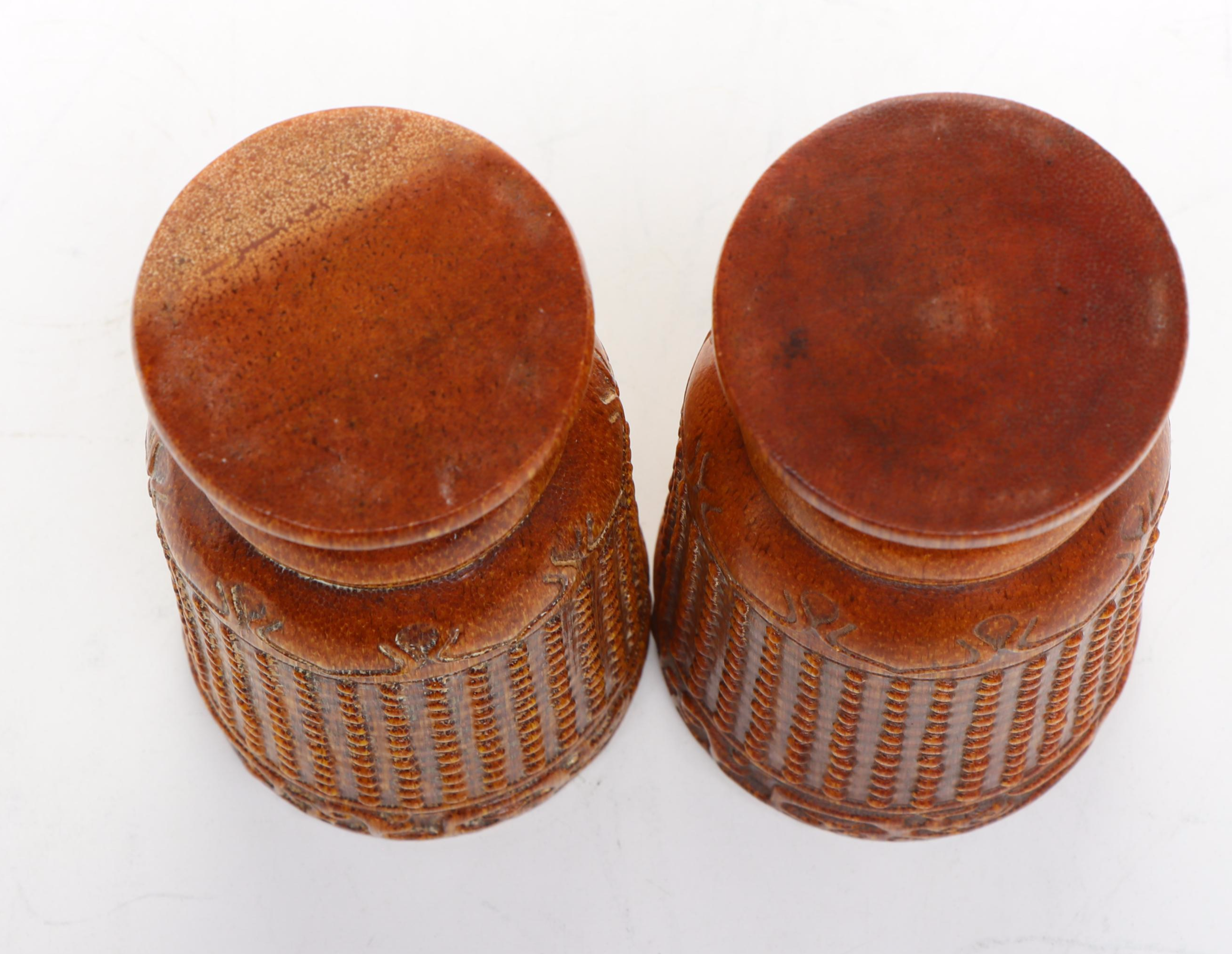 Carved Bamboo Root Wood Wine Goblets with Decorative Wooden Plate and Jar