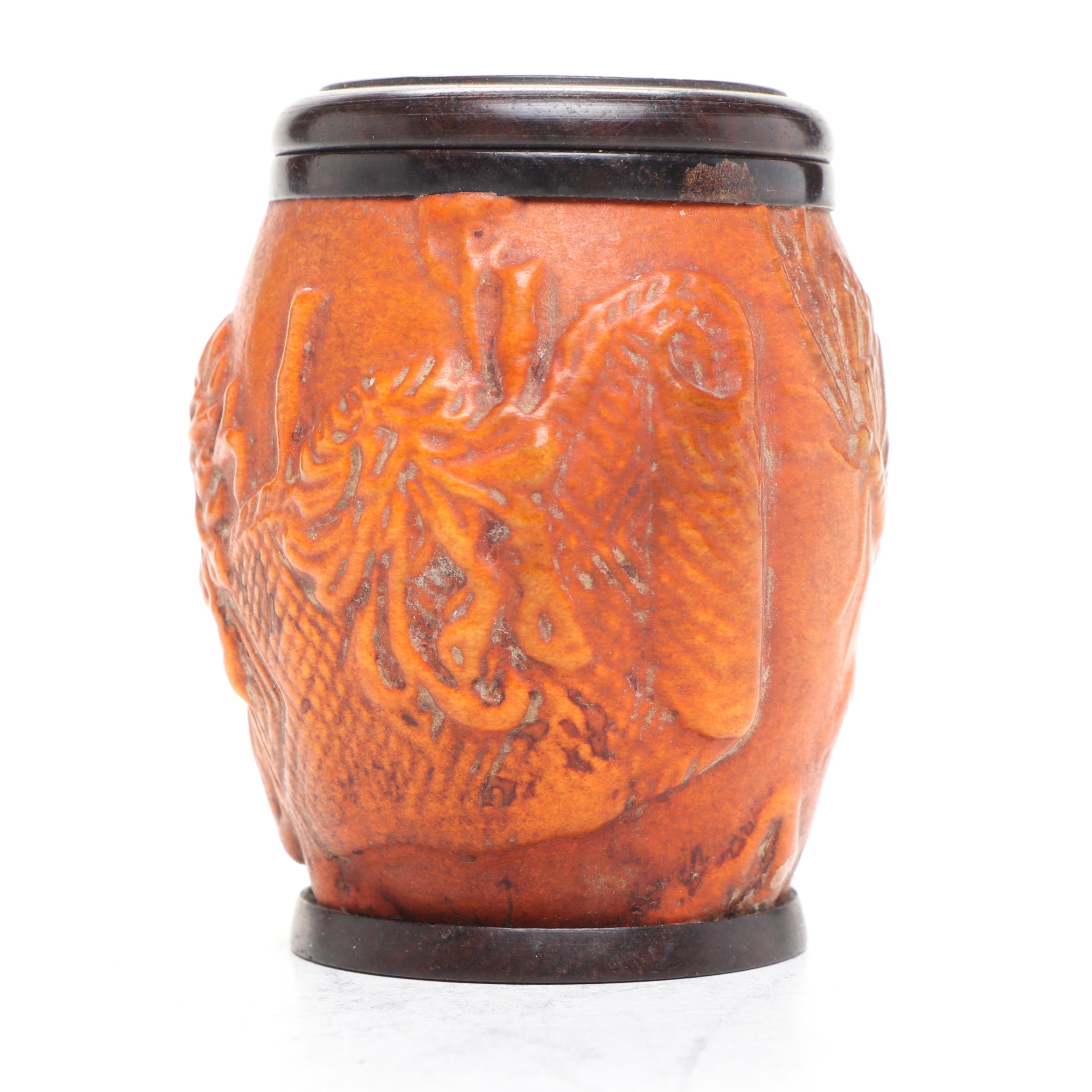 Carved Bamboo Root Wood Wine Goblets with Decorative Wooden Plate and Jar