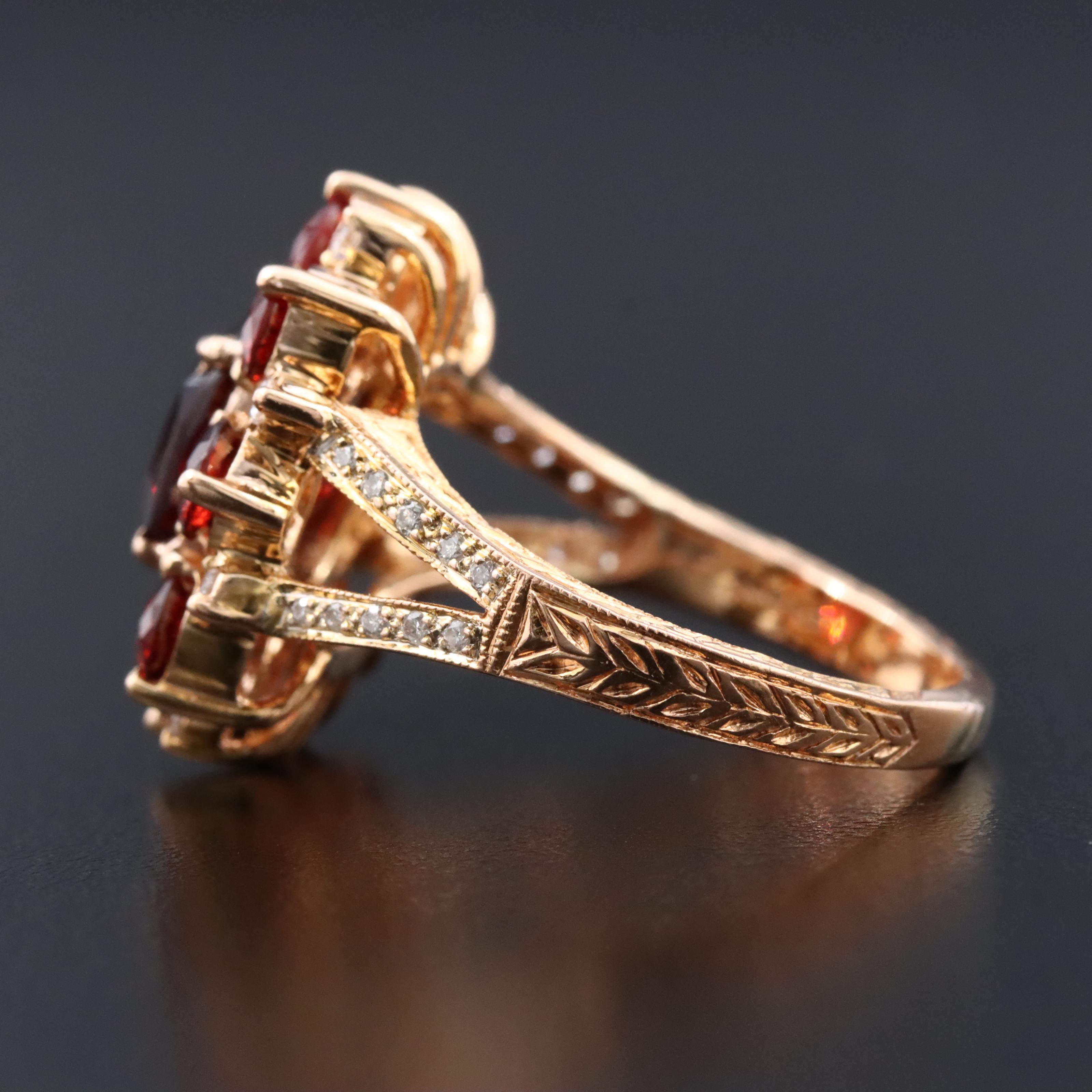 18K Spinel and Diamond Ring