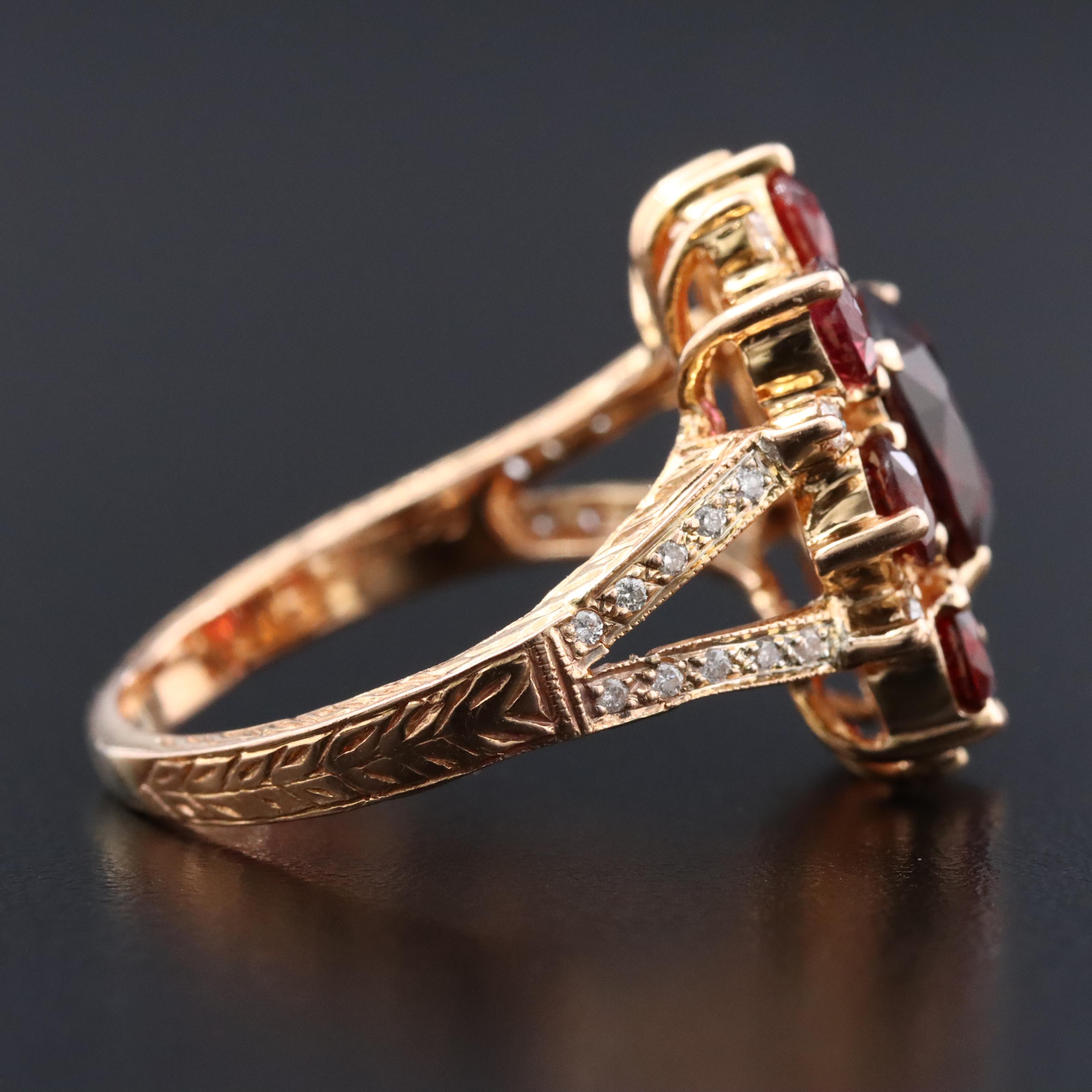 18K Spinel and Diamond Ring